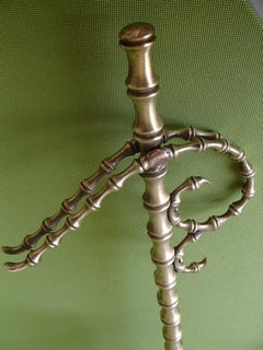 1940thies bamboo style brass side  table with carved glass top maison bagues sty