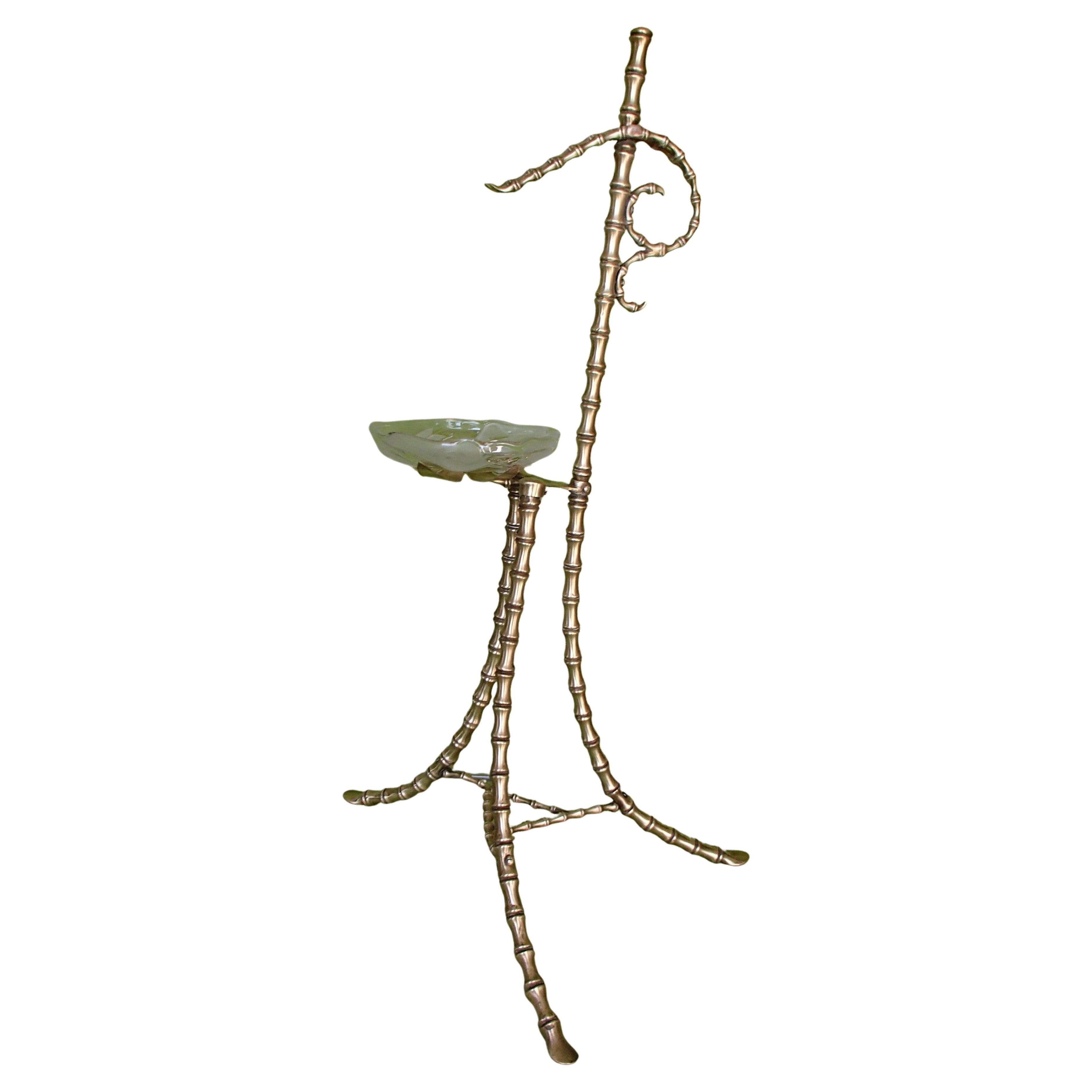 1940thies bamboo style brass side  Table avec plateau en verre sculpté maison bagues sty