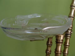 1940thies Brass and Glass Top Side Table Bamboo Style Maison Baguès