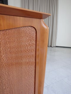 1940this Art Deco dry bar birch with on the doors brass decor on the legs