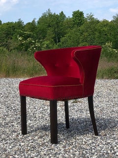 1940ties classic Danish cabinet red maker armchair