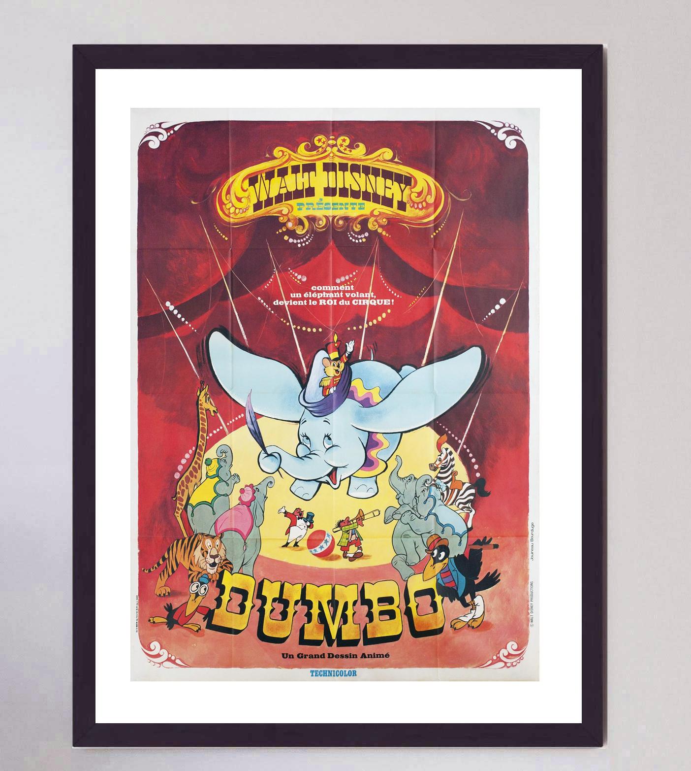 1941 Dumbo (French) Original Vintage Poster In Good Condition For Sale In Winchester, GB