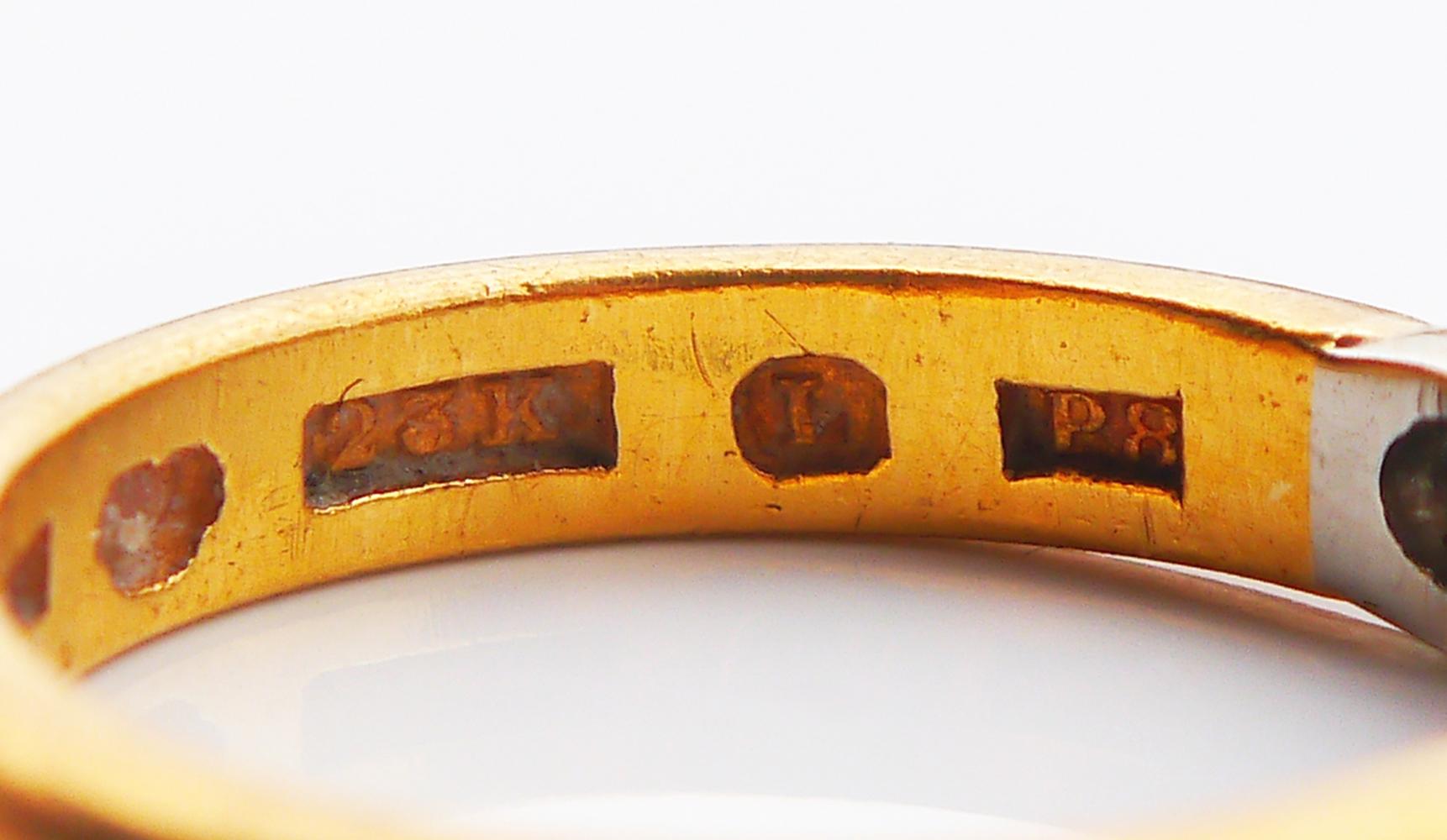 1941 Nordic Channel Ring natural 0.9 ctw Diamonds solid 23K Gold ØUS 7.25 /6gr en vente 8