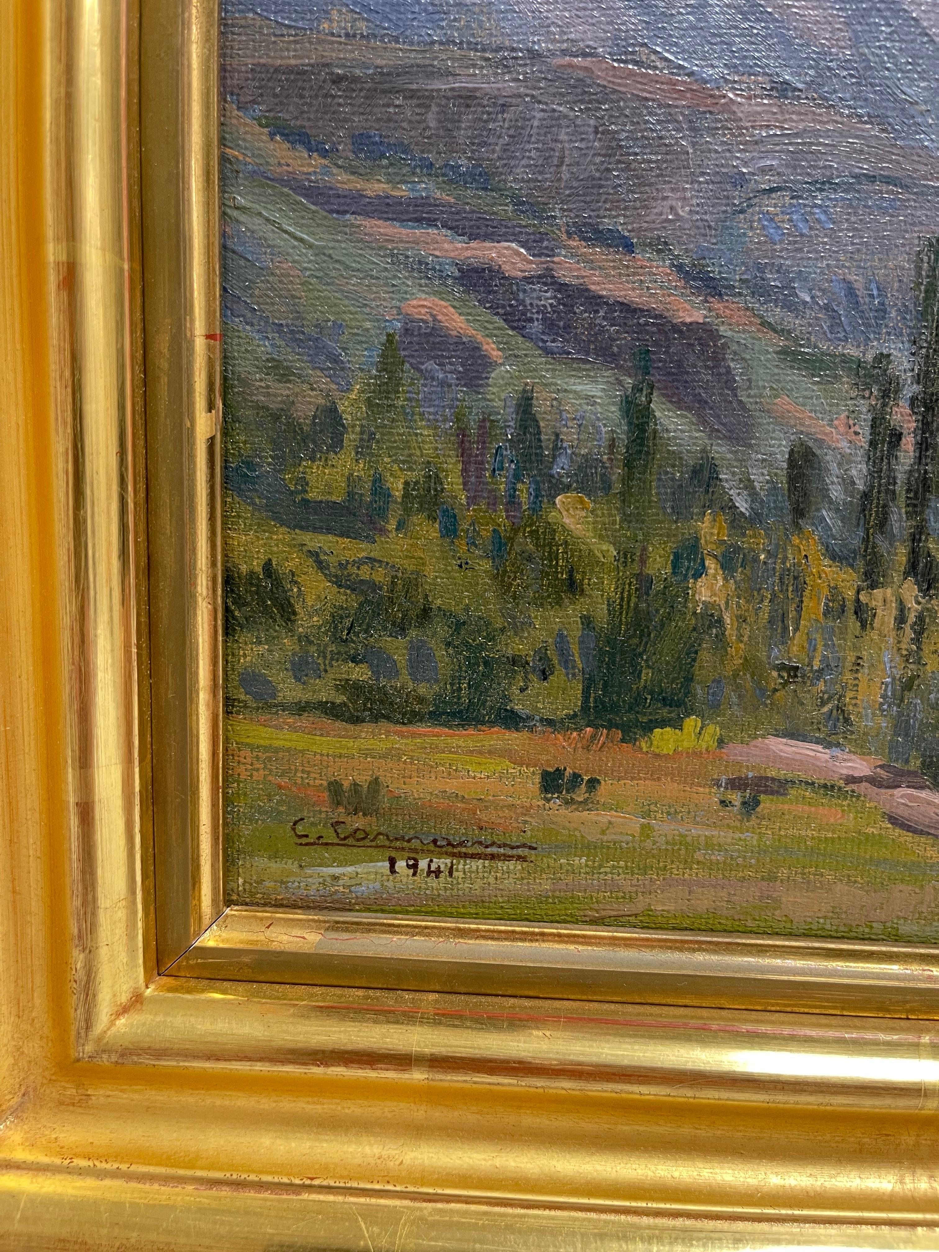 1941 Rio Blanco, Chili par Ceferino Carnaci Peinture.

Nouvellement encadré dans un cadre en bois doré.
La peinture est accompagnée d'un certificat d'authenticité et d'informations sur l'artiste provenant de la galerie où elle a été achetée à Buenos