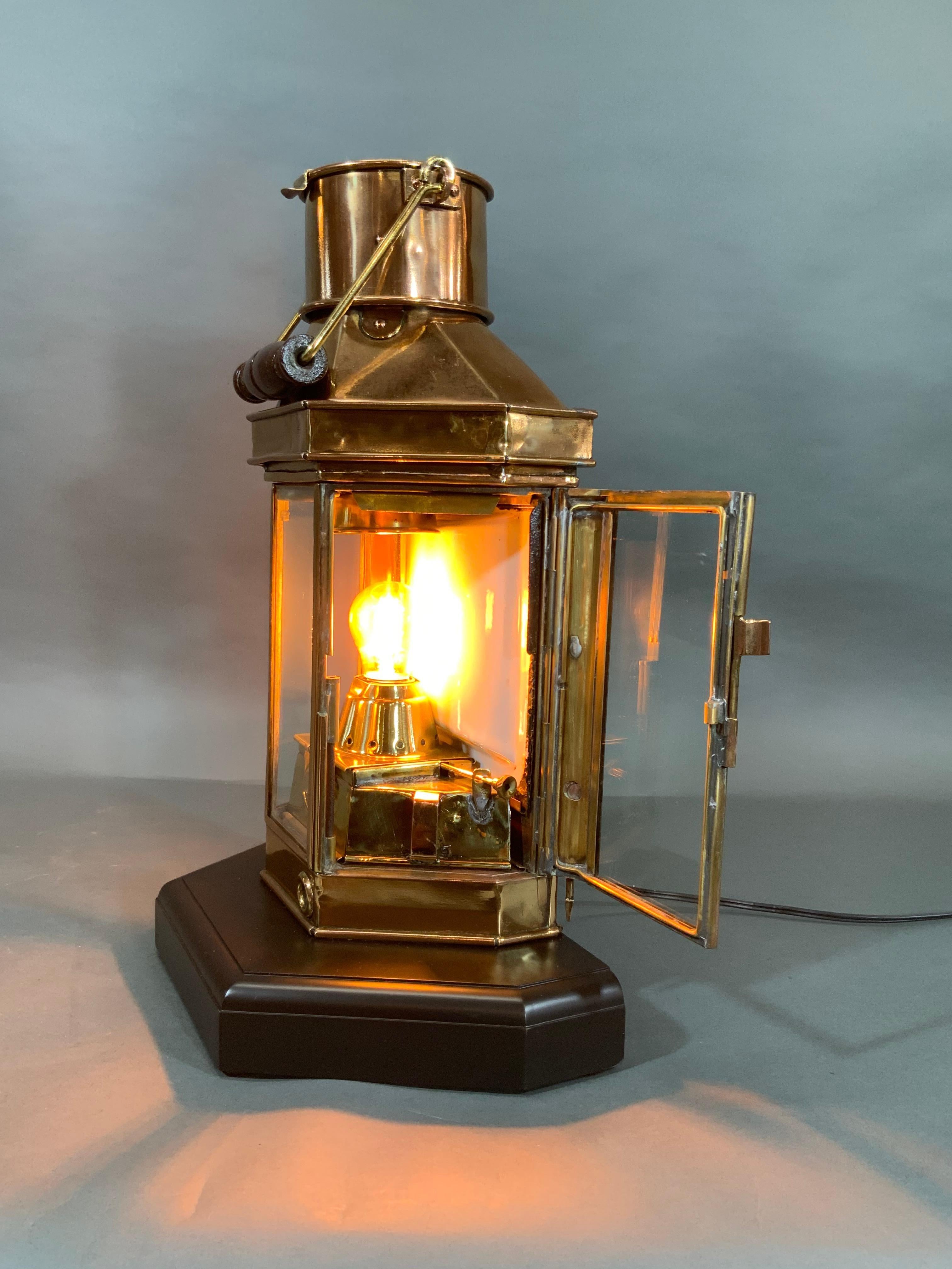 1941 Solid Brass Yacht Cabin Lantern For Sale 5