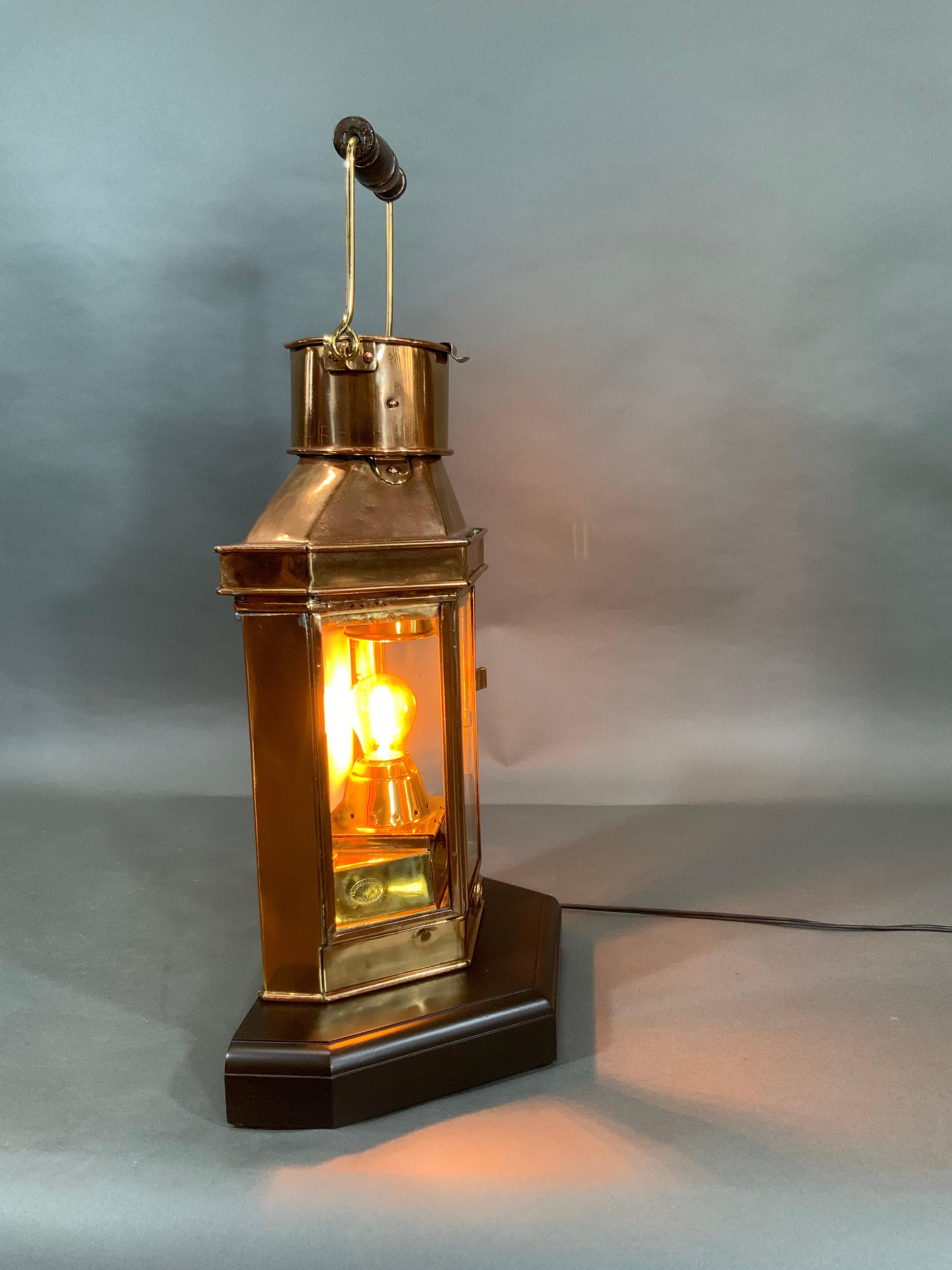 1941 Solid Brass Yacht Cabin Lantern For Sale 2