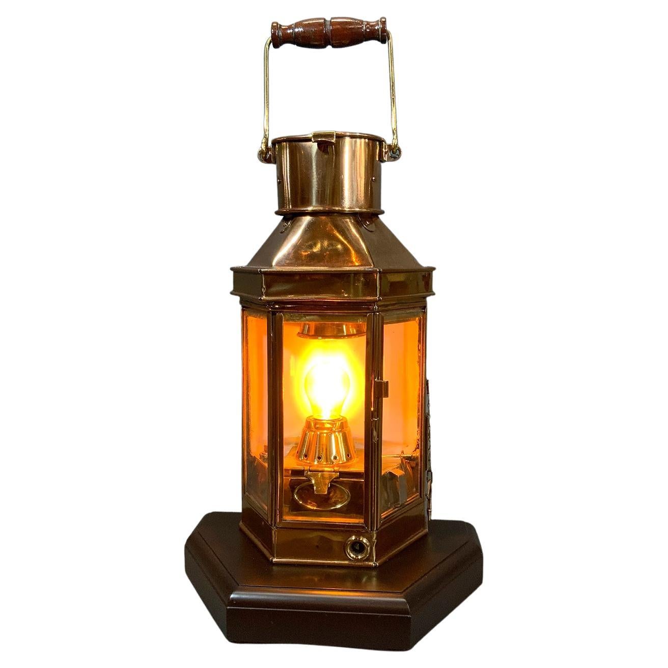 1941 Solid Brass Yacht Cabin Lantern For Sale