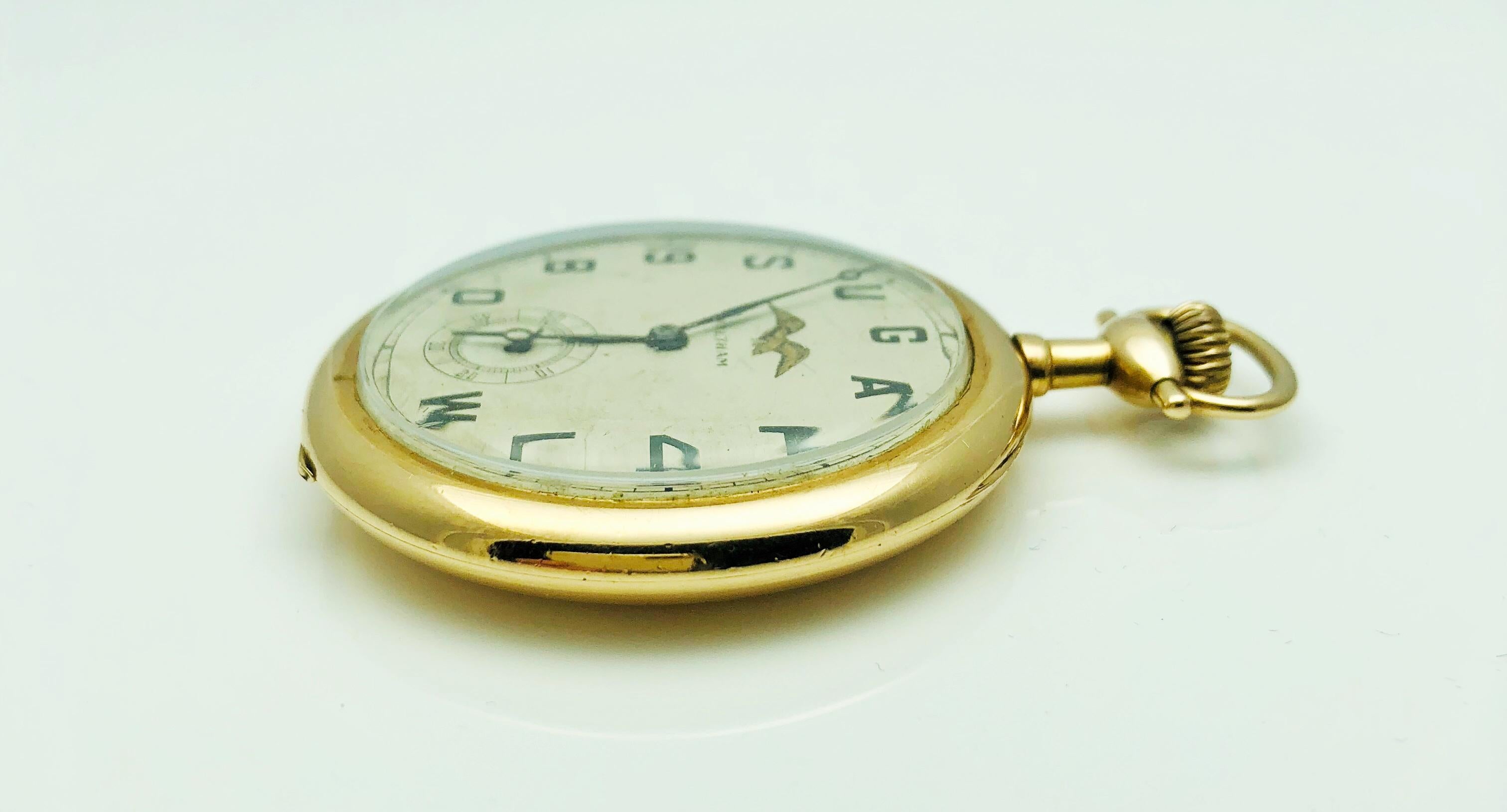 Artisan 1941 Waltham Gold Filled 17 Jewel Open Faced Sugar Bowl Pocket Watch