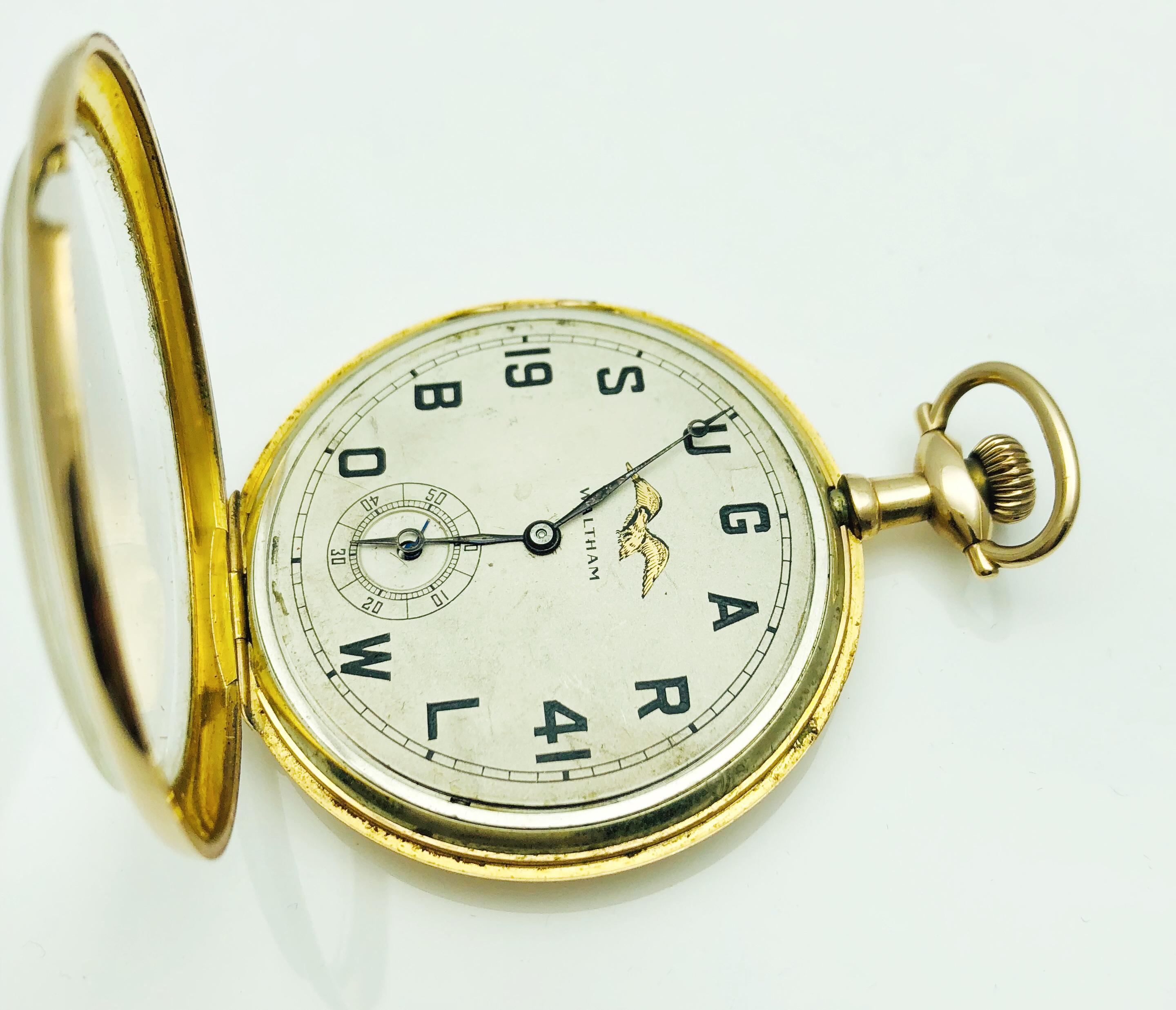 1941 Waltham Gold Filled 17 Jewel Open Faced Sugar Bowl Pocket Watch 1