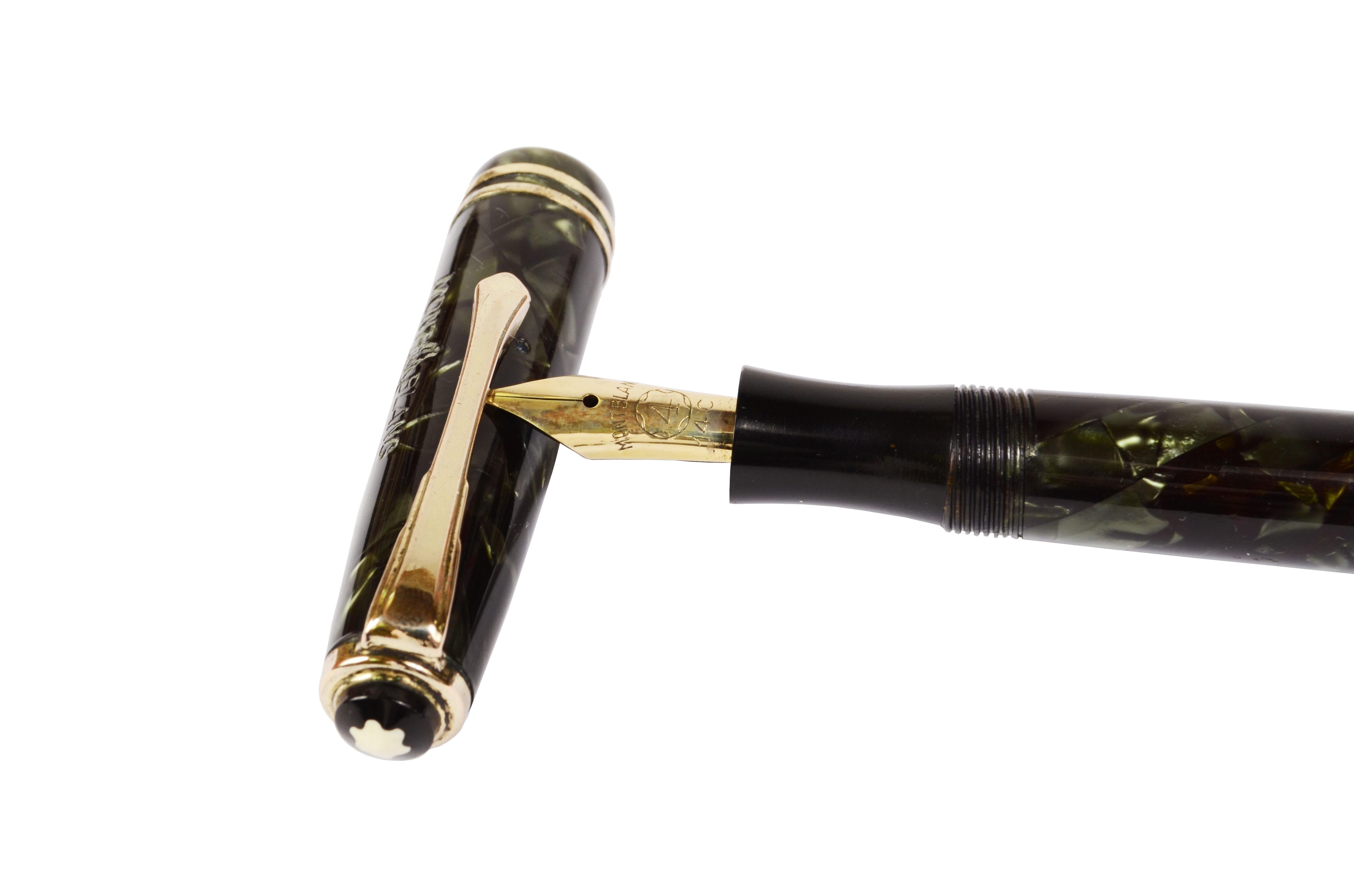 1941s Montblanc Meisterstuck 244 EF Antique Fountain Pen Original Gold Nib In Good Condition In Milan, IT
