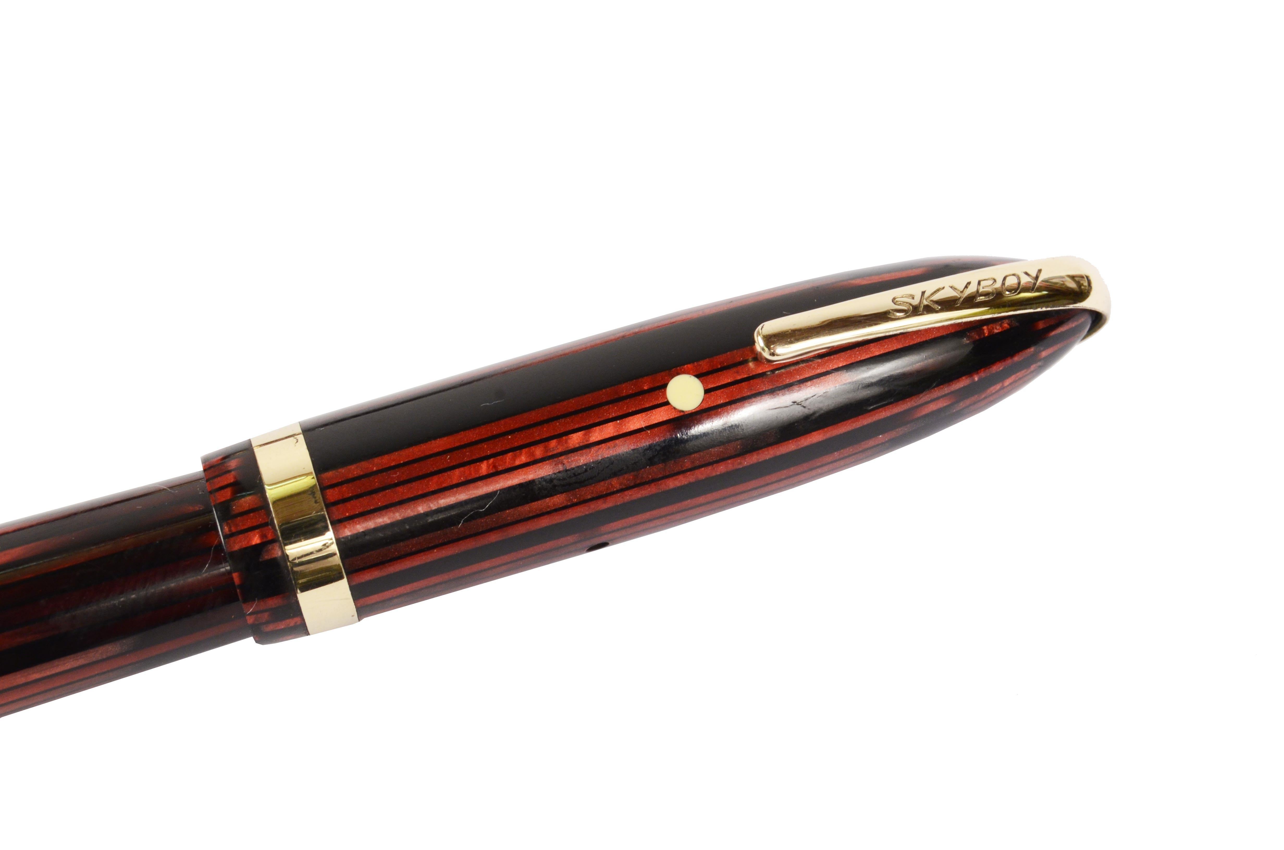 1941s Set Sheaffer Fountain Pen And Pencil Model Skyboy WW2 Vintage Fountin Pen In Good Condition In Milan, IT