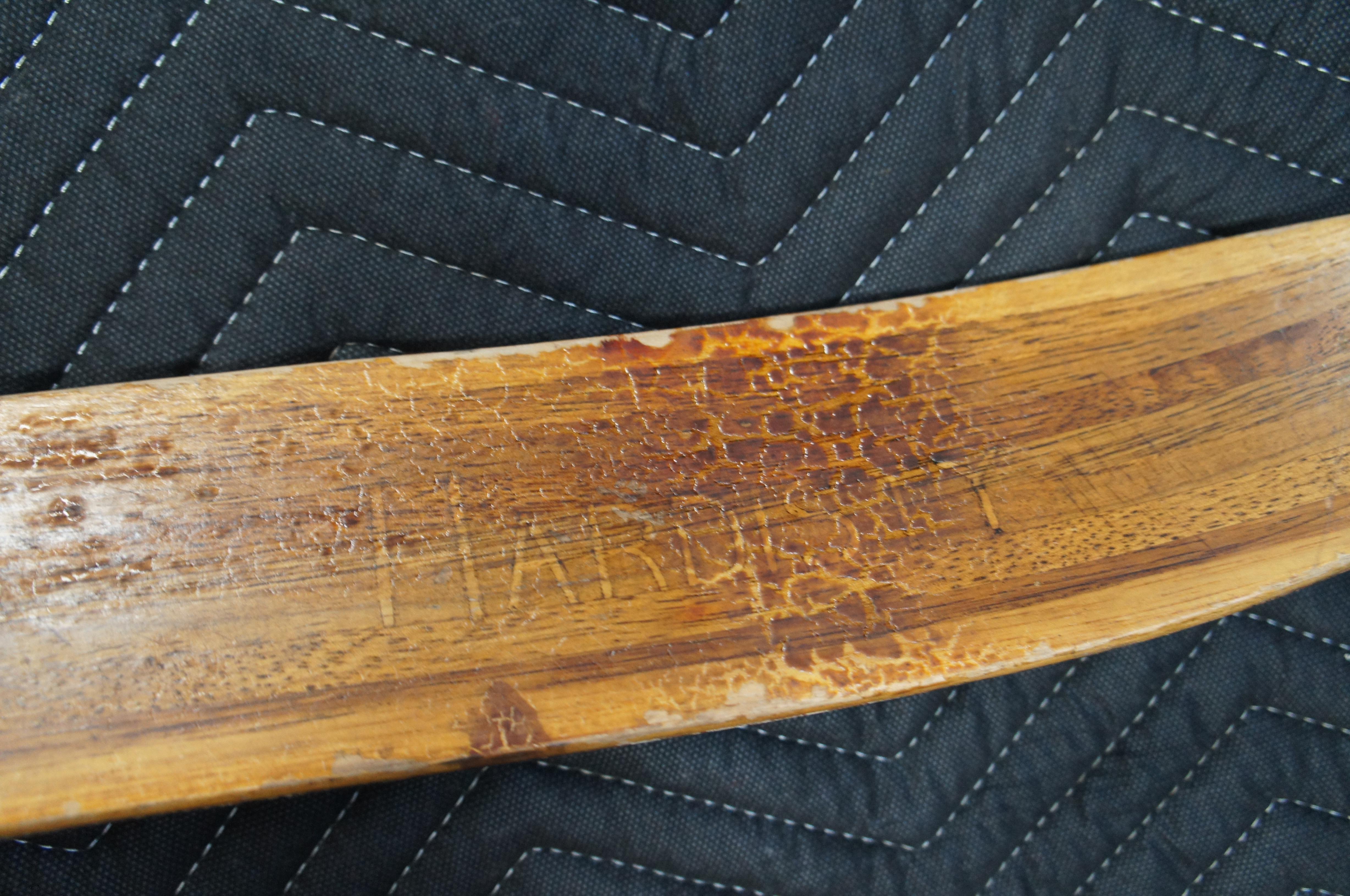 Late Victorian 1942 Antique RMC Paris Wooden Military Cross Country Snow Skis 80
