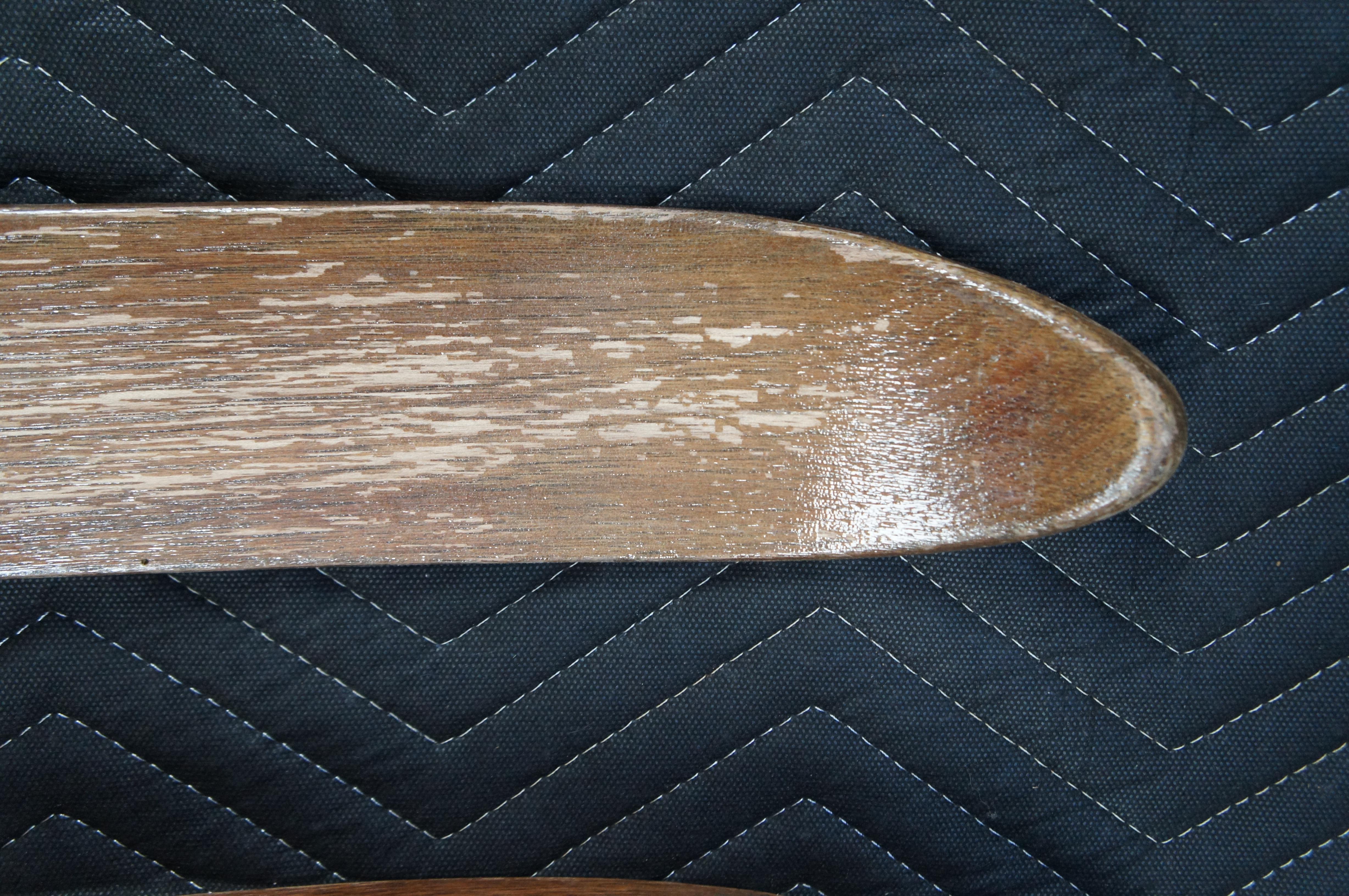 19th Century 1942 Antique RMC Paris Wooden Military Cross Country Snow Skis 80