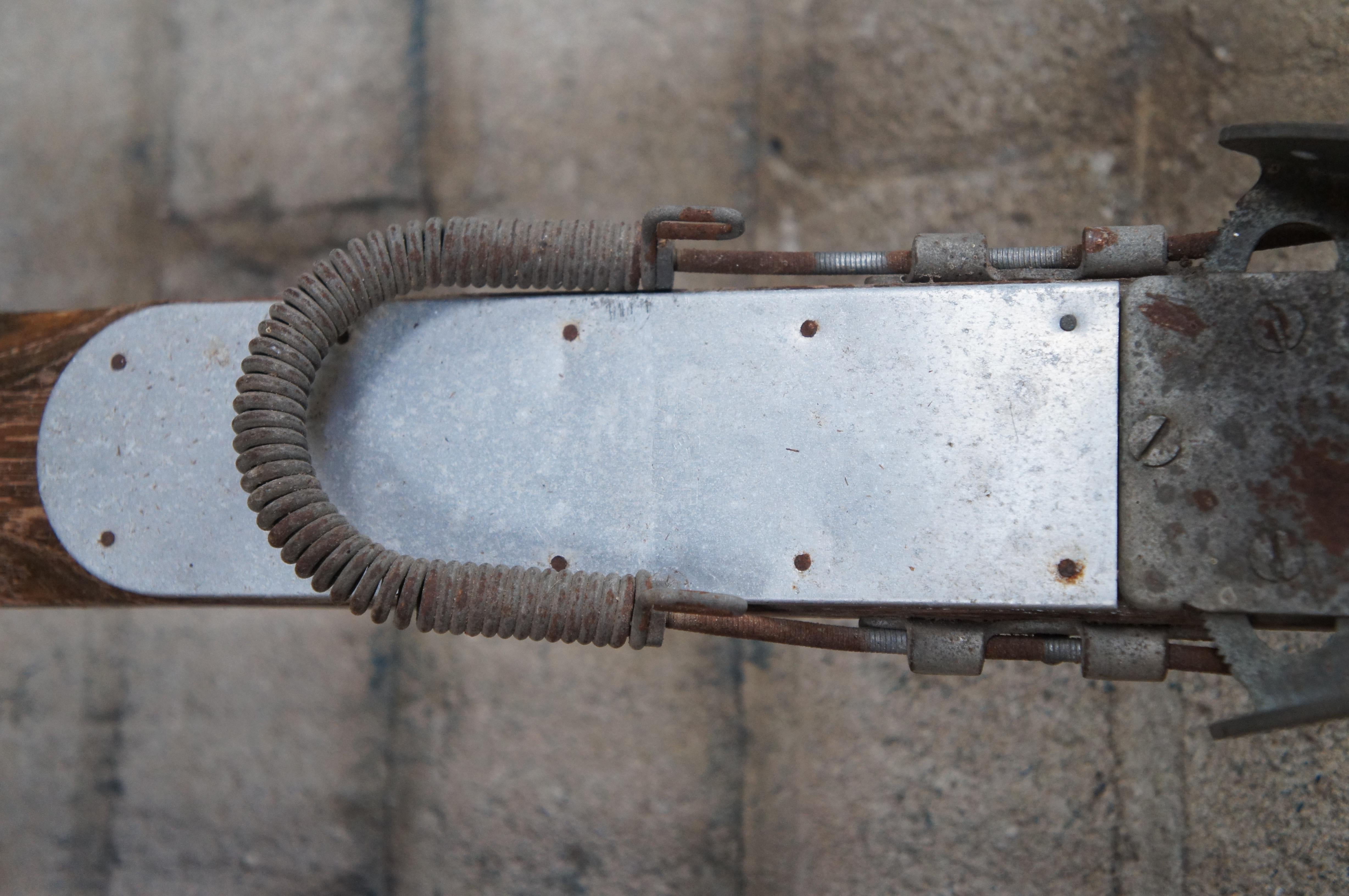 1942 Antique RMC Paris Wooden Military Cross Country Snow Skis 80