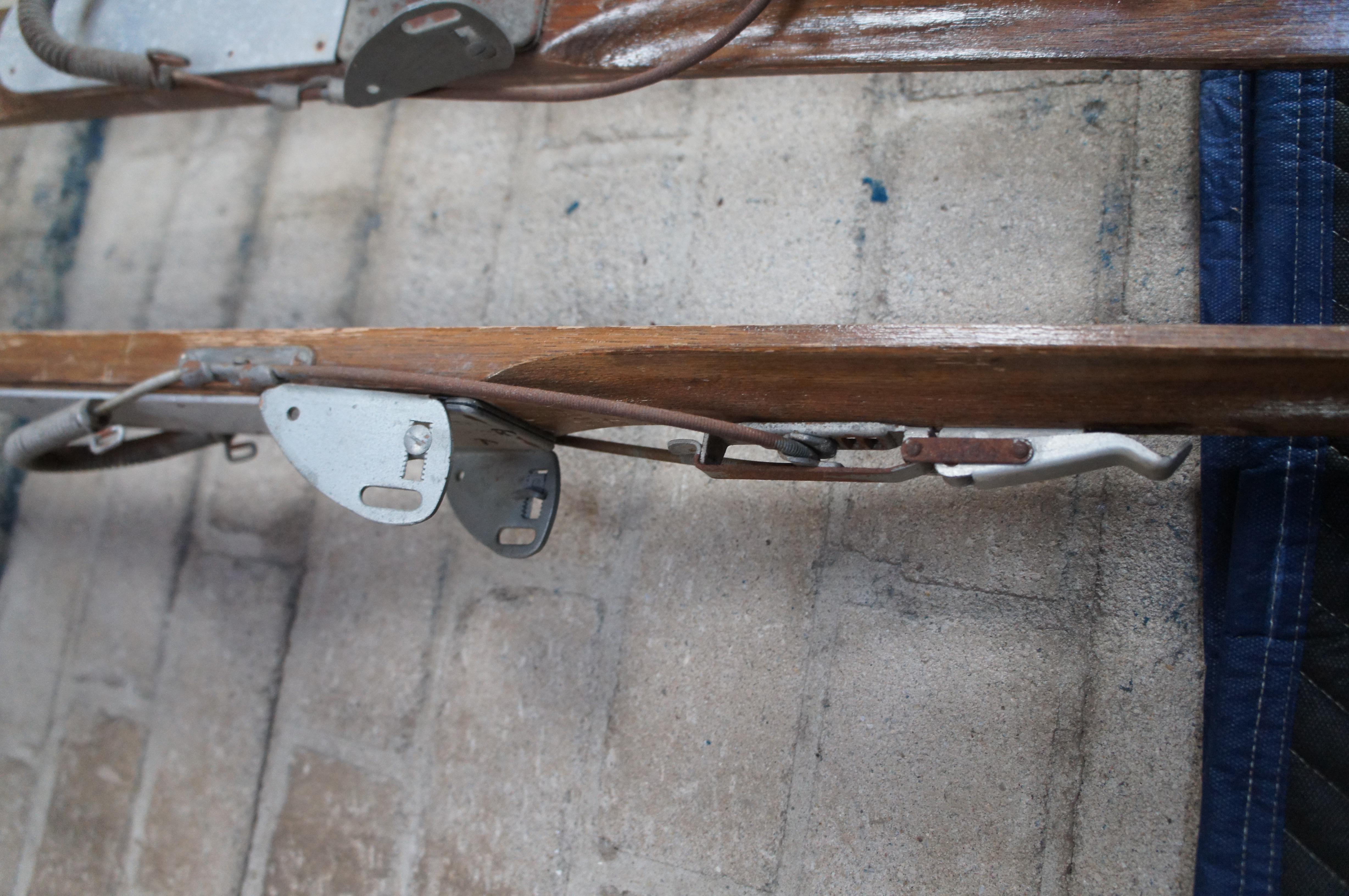 1942 Antique RMC Paris Wooden Military Cross Country Snow Skis 80