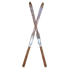 1942 Antique RMC Paris Wooden Military Cross Country Snow Skis 80"