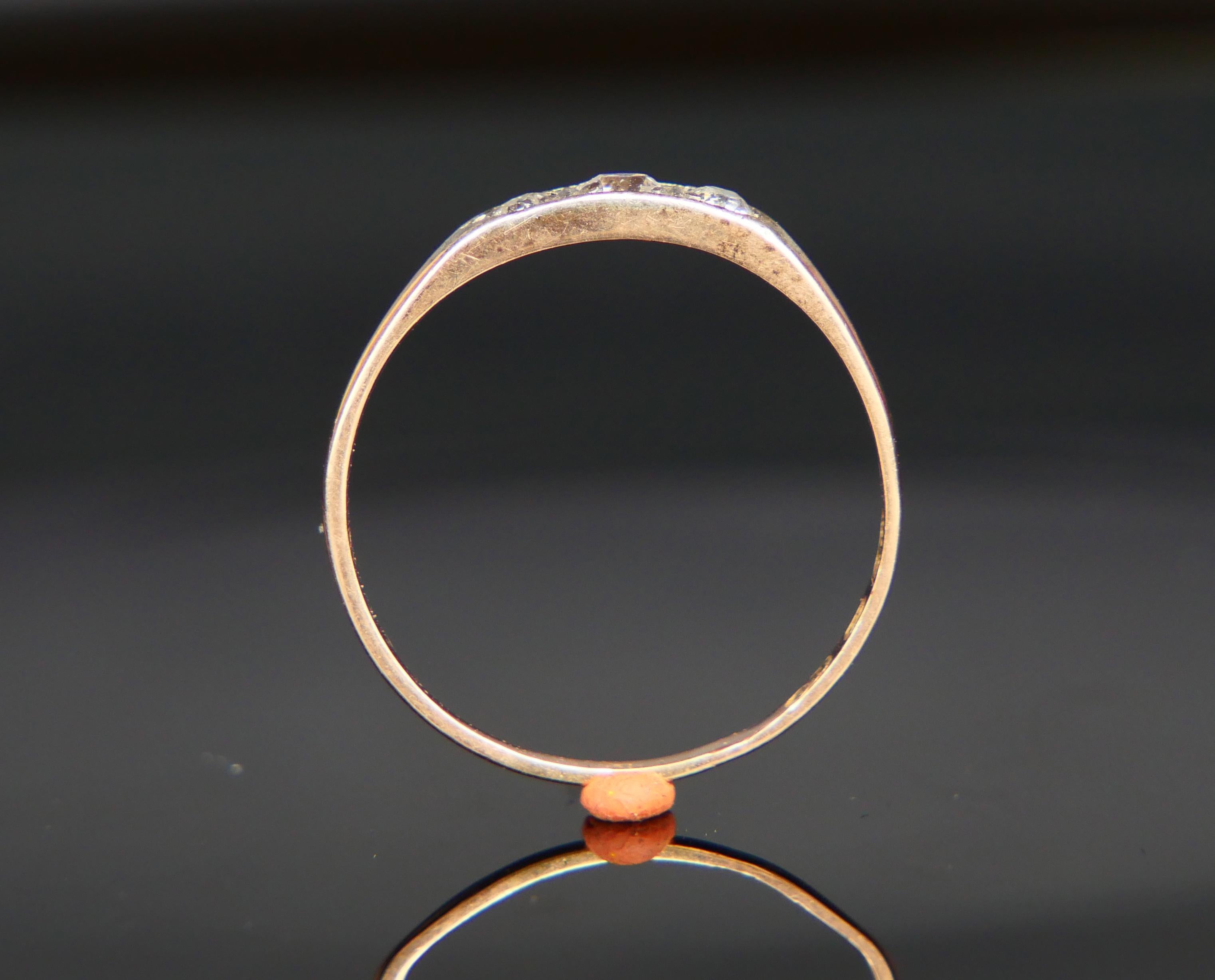 1942 Finish Ring 0,35 ctw. Diamanten massiv 14K Rose Gold Silber ØUS 9.5 / 1.8gr im Angebot 7