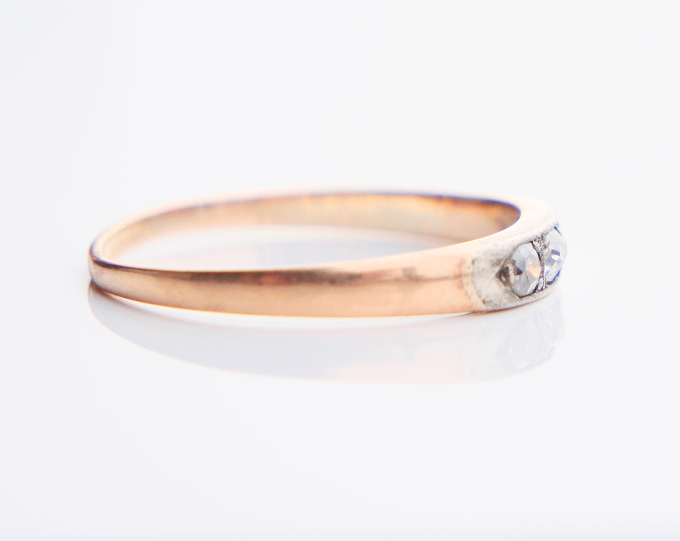 Women's 1942 Finish Ring 0.35 ctw. Diamonds solid 14K Rose Gold Silver ØUS 9.5 / 1.8gr For Sale