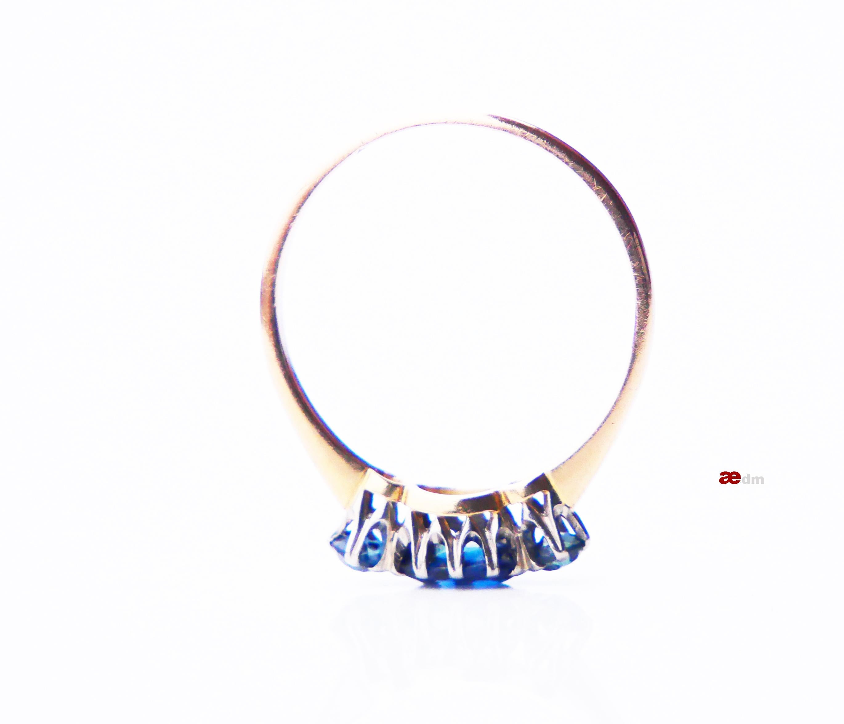 Women's 1942 Nordic Ring 1.3ct Sapphire solid 18K Gold US Ø8 /2.5gr For Sale