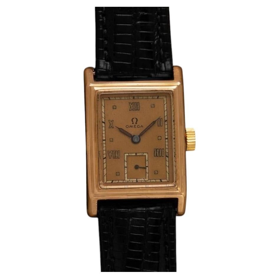 1942 Omega "Deluxe Marine" Standard Rare Early Waterproof Patented Case Watch For Sale