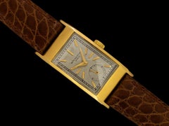 1942 Patek Philippe "Tegolino" Vintage Mens Rectangular 18K Gold Watch - Papers