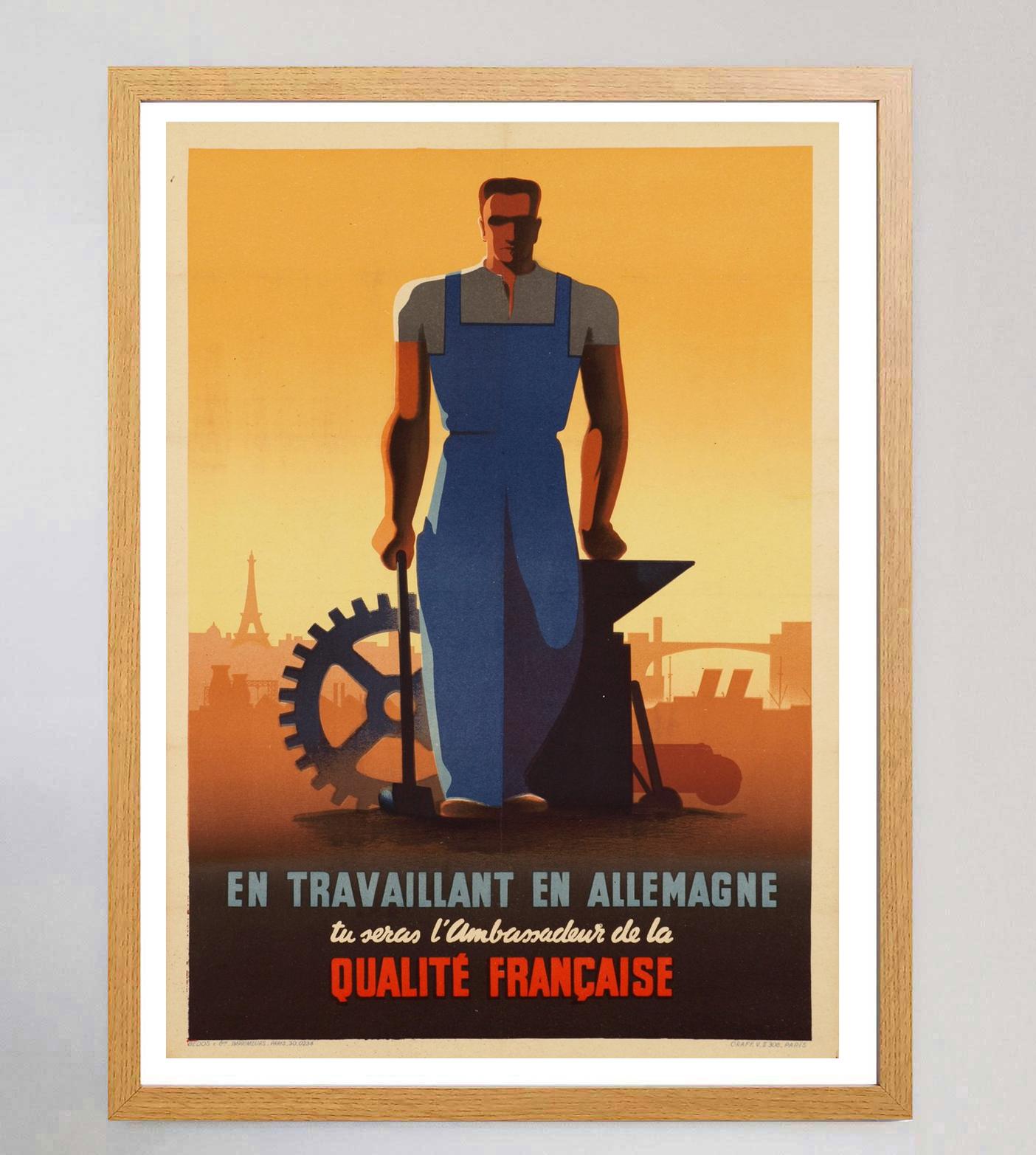 German 1942 Qualitee Francaise Original Vintage Poster For Sale