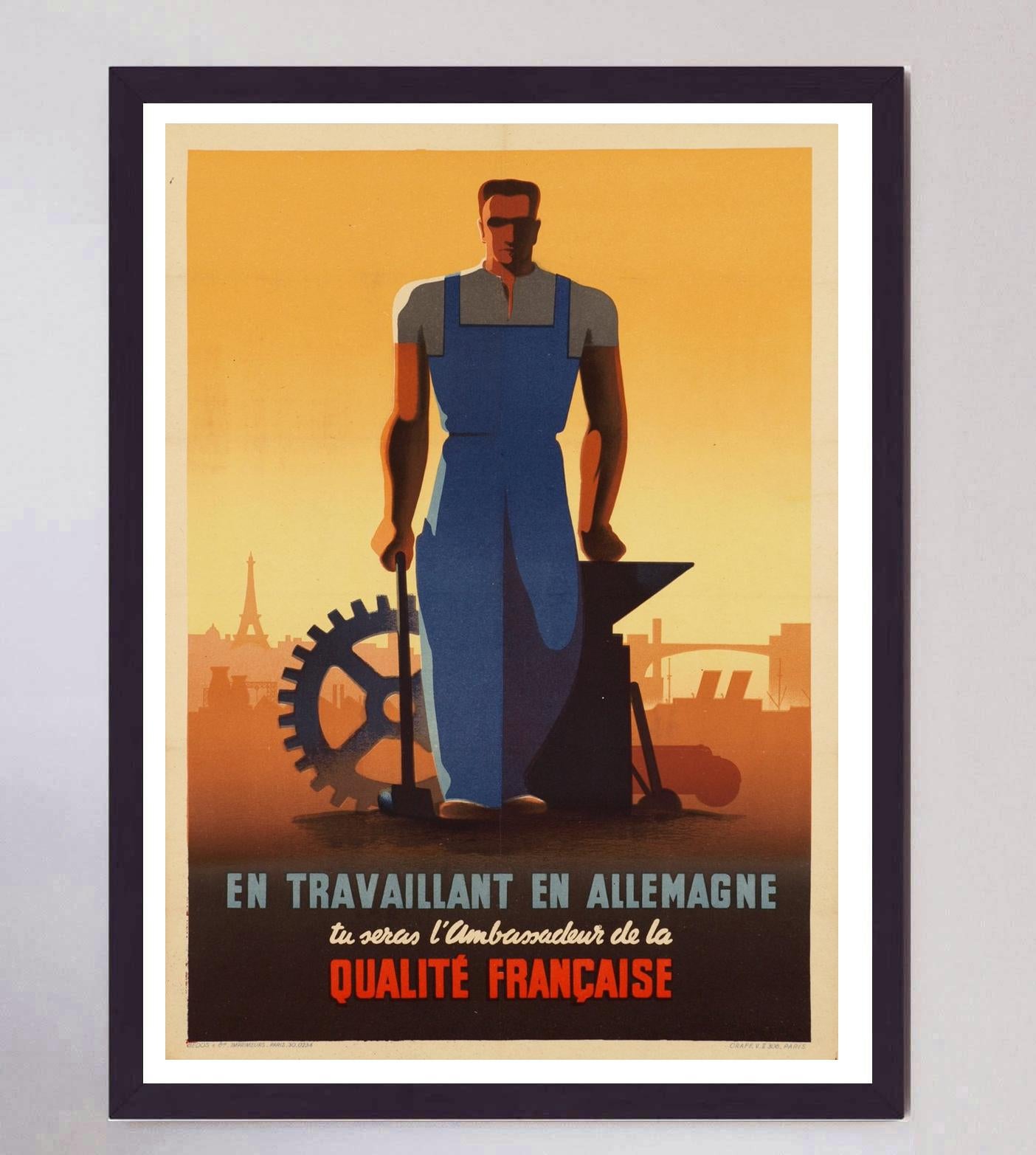 Mid-20th Century 1942 Qualitee Francaise Original Vintage Poster For Sale