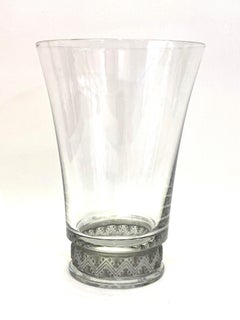 1942 René Lalique Set 8 Pieces Glasses Reims Grey Patina
