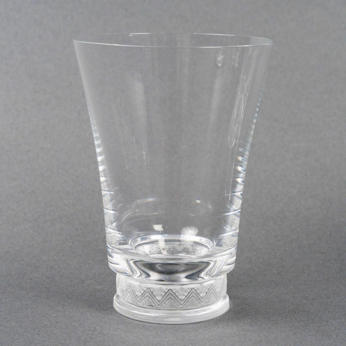 Art Deco 1942 René Lalique - Set Of 6 Glasses Goblets Tumblers Reims Glass