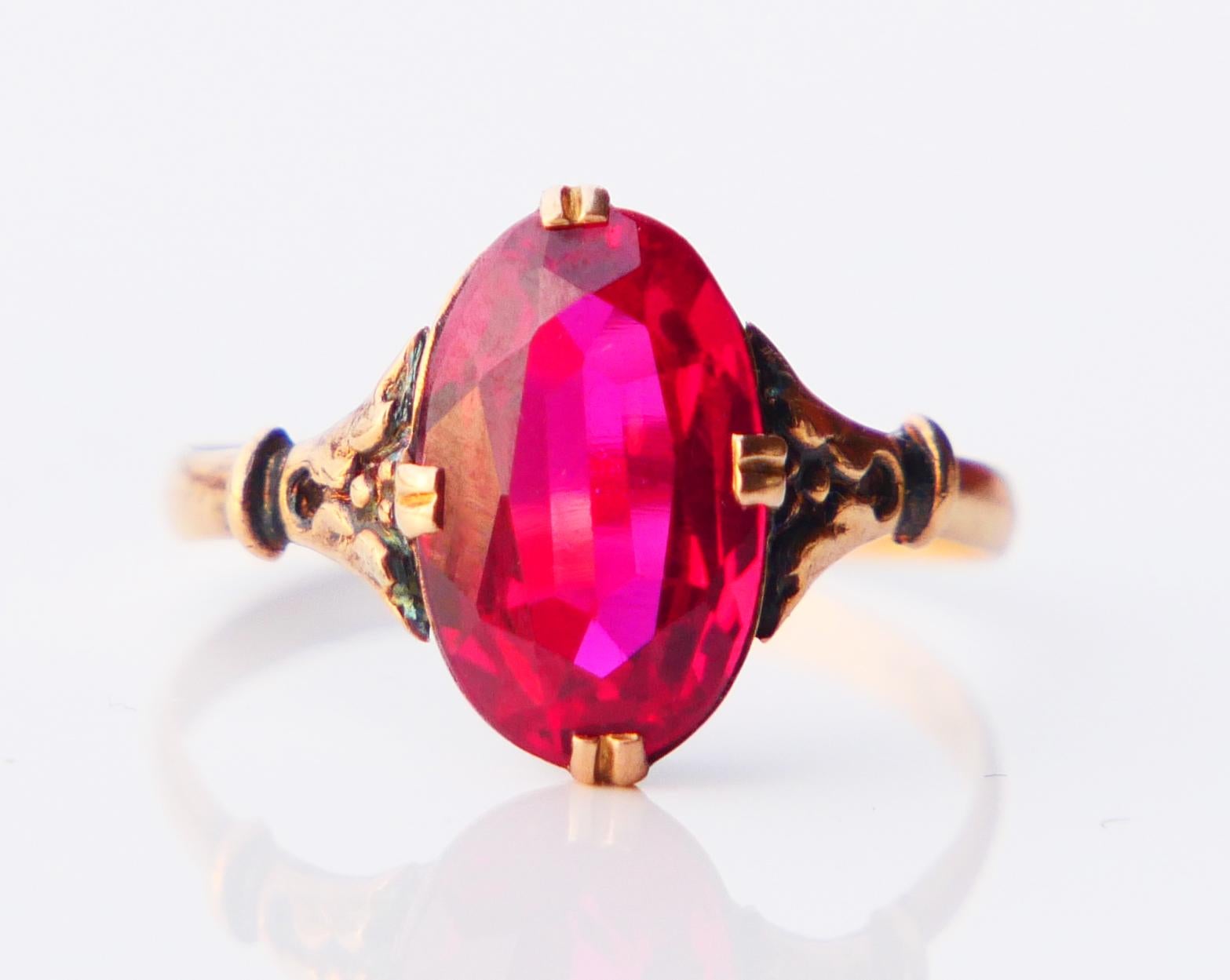 1942 Ring Rubin massiv 18K Gold Ø US 7 / 2 gr im Angebot 6