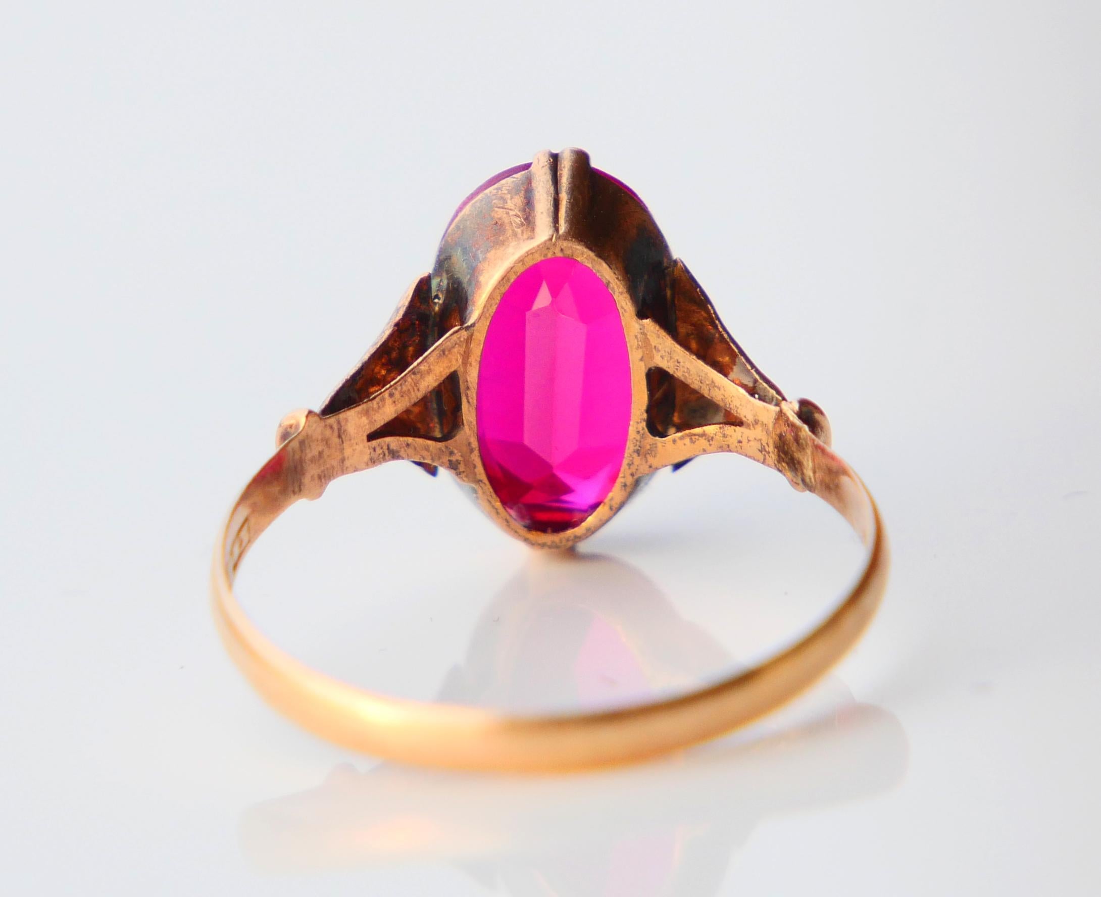1942 Ring Rubin massiv 18K Gold Ø US 7 / 2 gr im Angebot 7