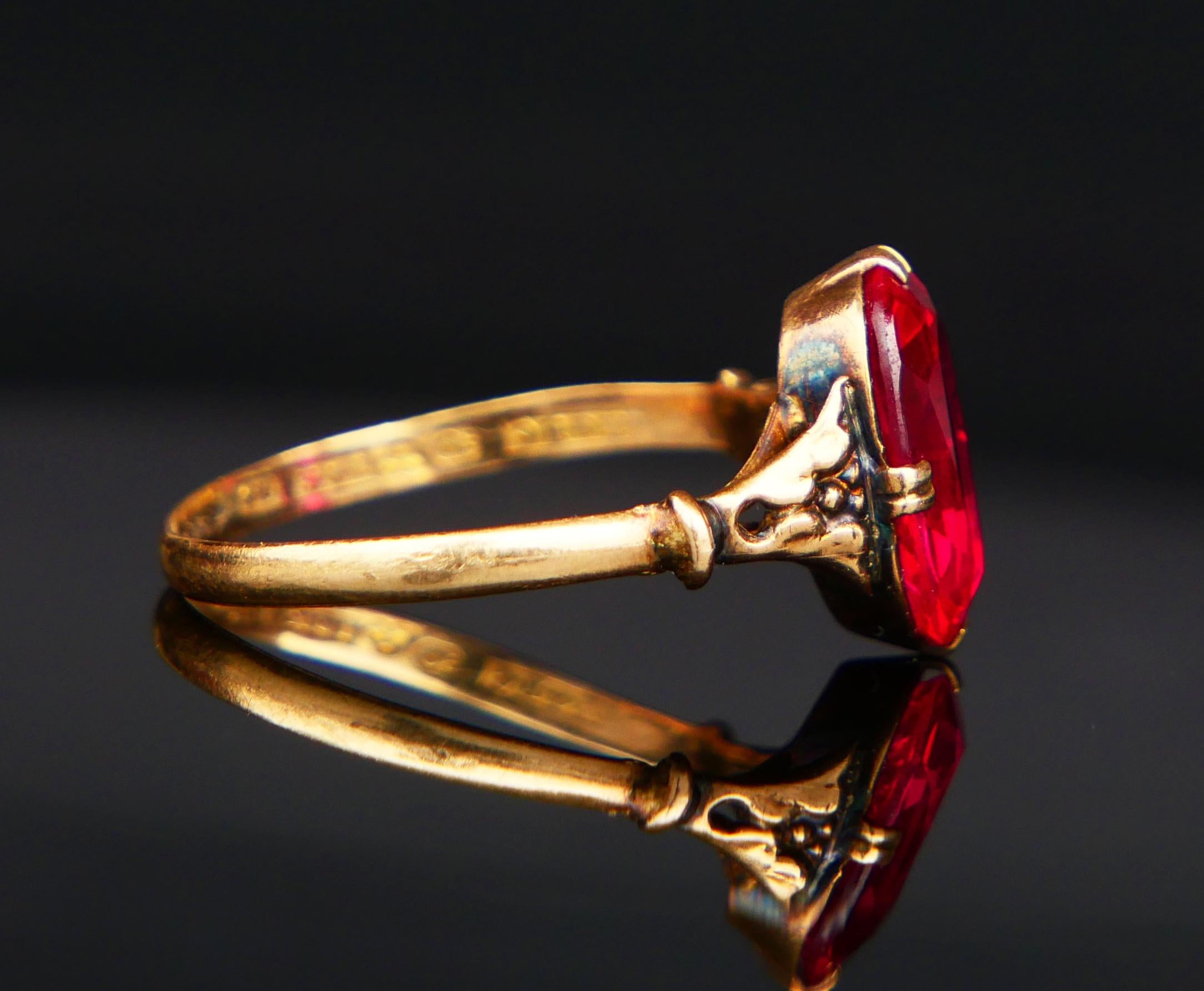 1942 Ring Rubin massiv 18K Gold Ø US 7 / 2 gr im Angebot 1