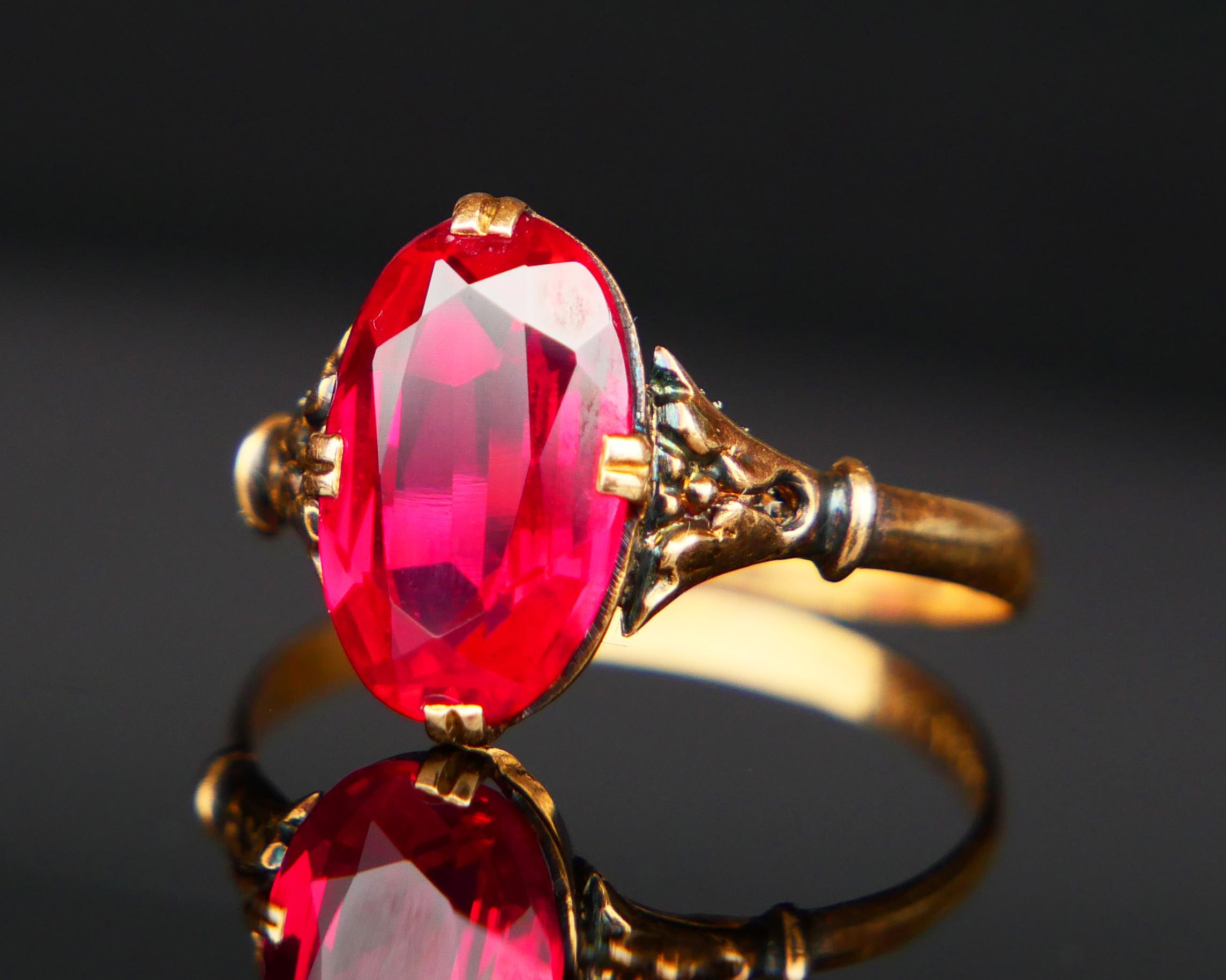 1942 Ring Rubin massiv 18K Gold Ø US 7 / 2 gr im Angebot 2