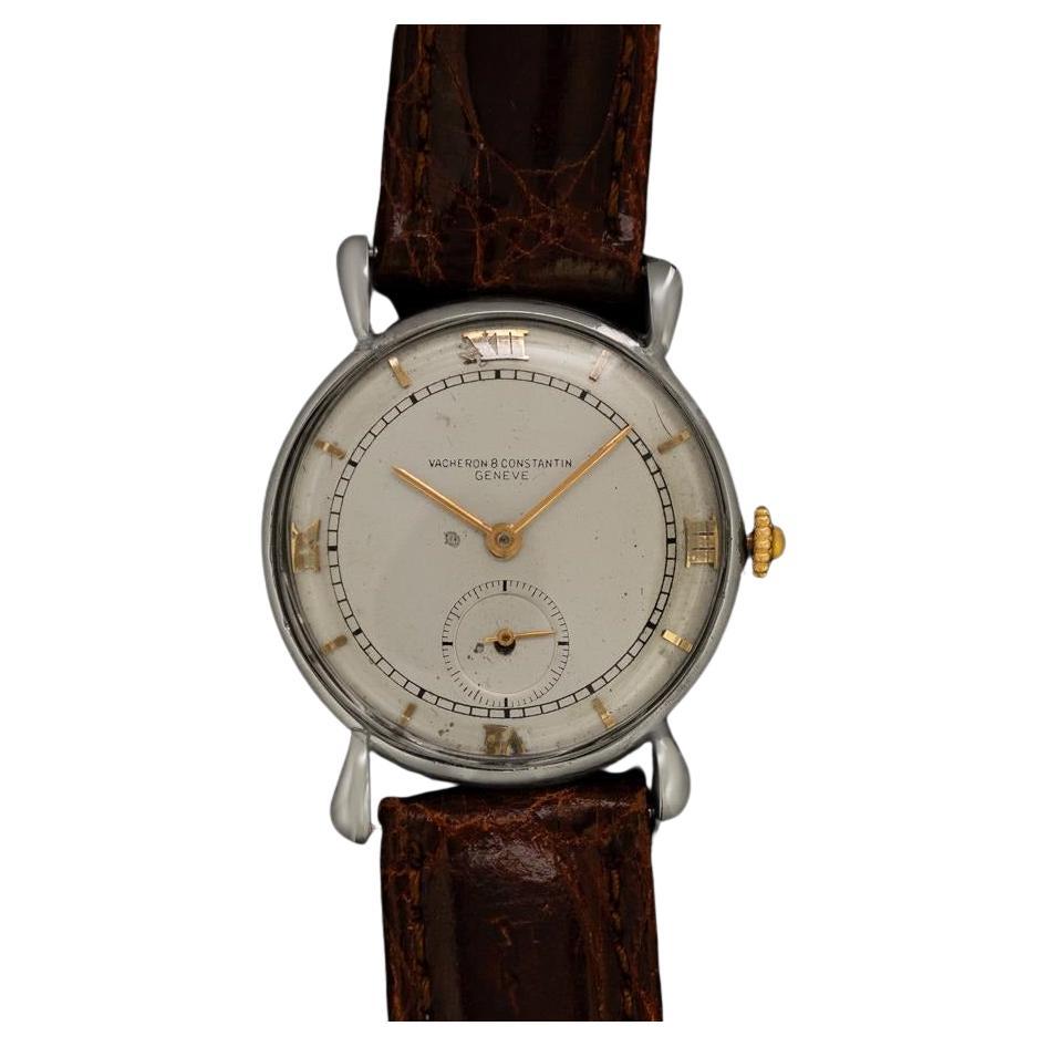1942 Vacheron & Constantin Vintage Herren Tear Drop Uhr - SS & 18K Rose Gold im Angebot