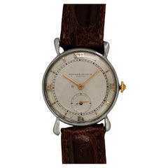 1942 Vacheron & Constantin Vintage Mens Tear Drop Watch - SS & 18K Rose Gold