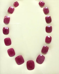 194.26 Carats Ruby Mozambique Cushion Faceted Cutstone Layout Heated Natural Gem