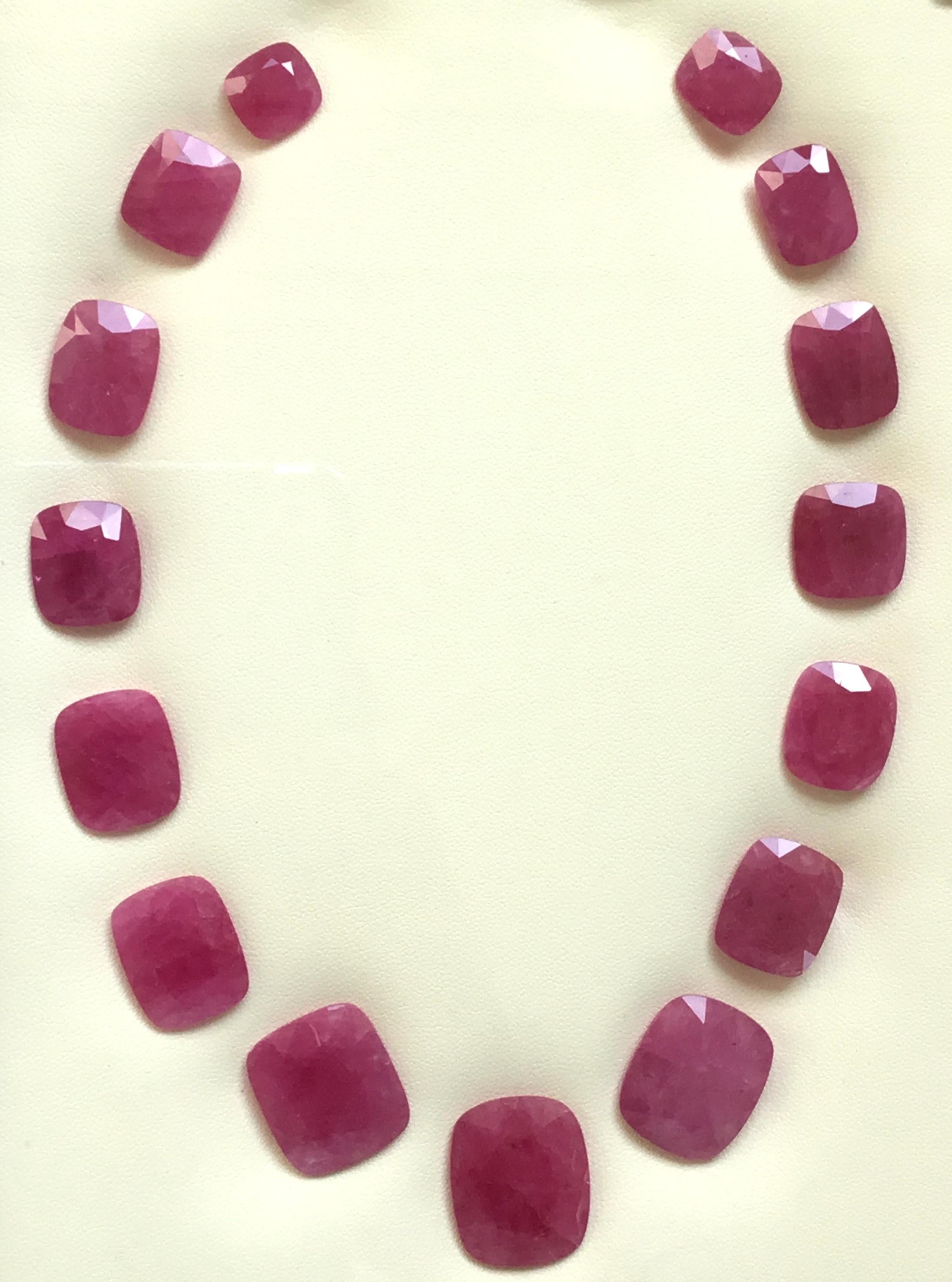 Cushion Cut 194.26 Carats Ruby Mozambique Cushion Faceted Cutstone Layout Heated Natural Gem For Sale