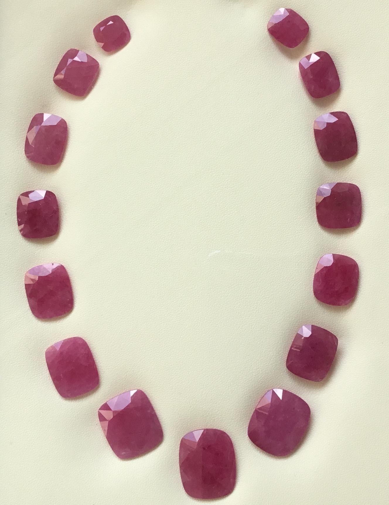 194.26 Carats Ruby Mozambique Cushion Faceted Cutstone Layout Heated Natural Gem For Sale 1