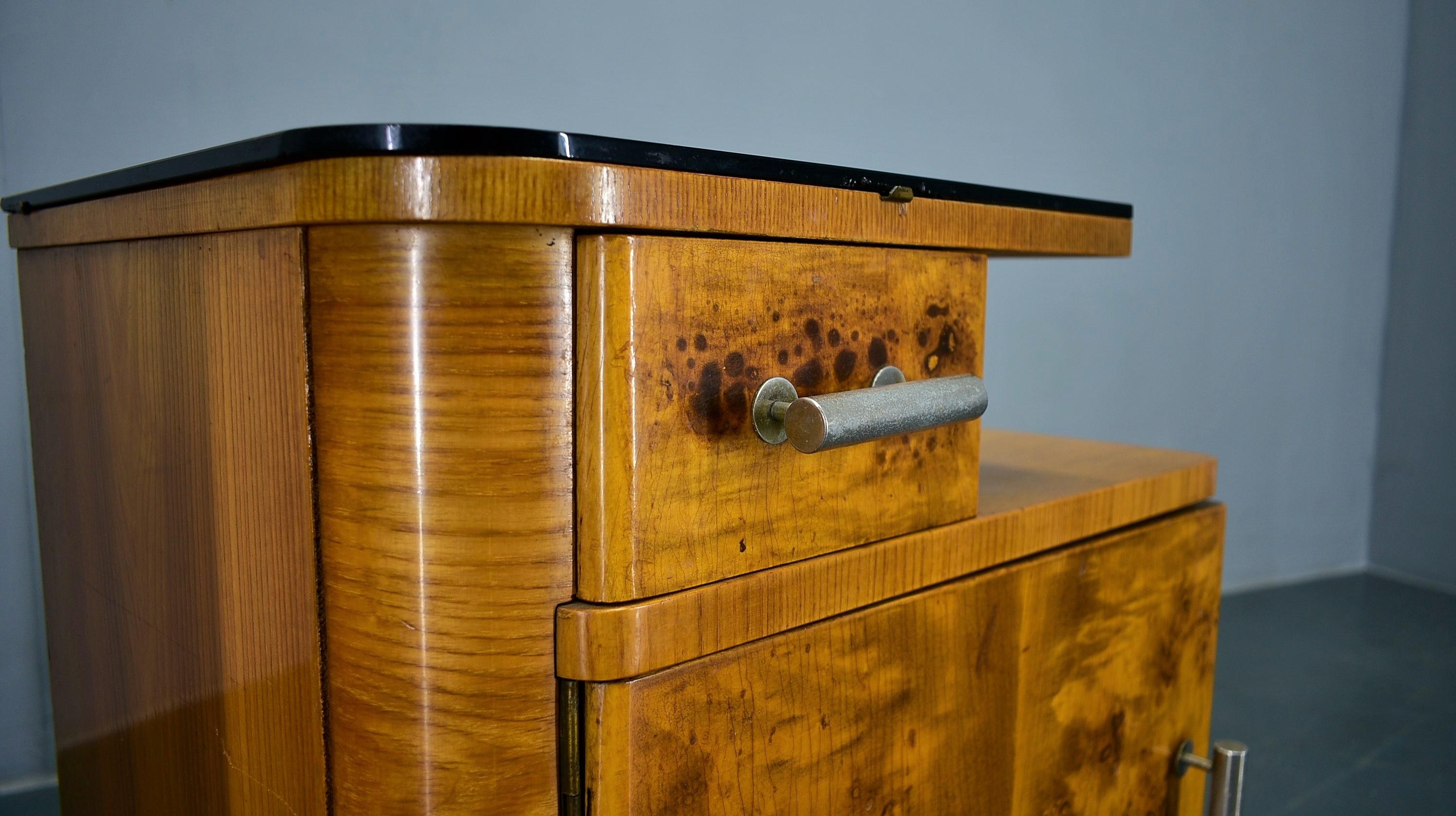 Glass 1942s Set of Bedside Tables by Jindrich Halabala, Czechoslovakia For Sale