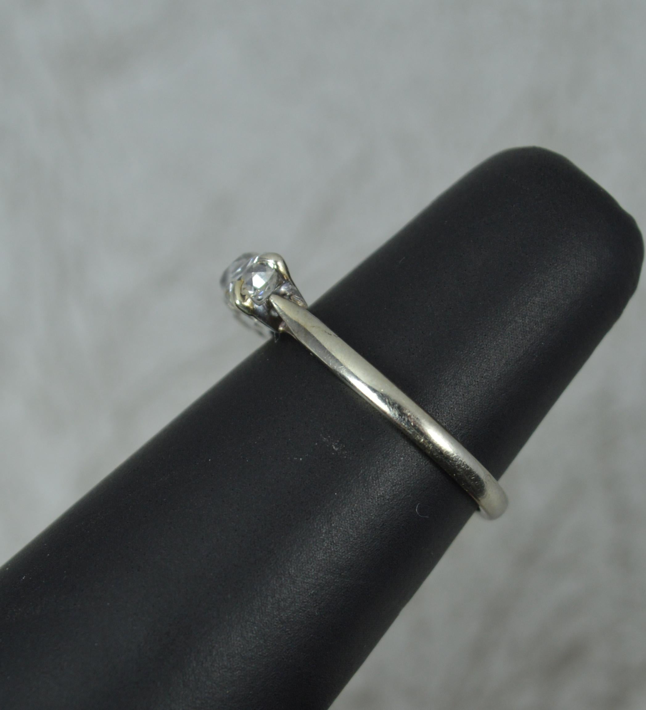 1943 0.85ct Old Mine Cut Diamond 18ct White Gold Trilogy Ring 5