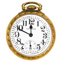 1943-A 16 dimensioni Open Face Railroad Pocket Watch Hamilton, 21 Jewelers Oro 10K