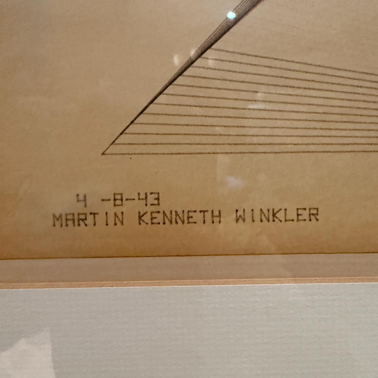 1943 Arte abstracto Tinta sobre papel Dibujo firmado Winkler Moderno en venta