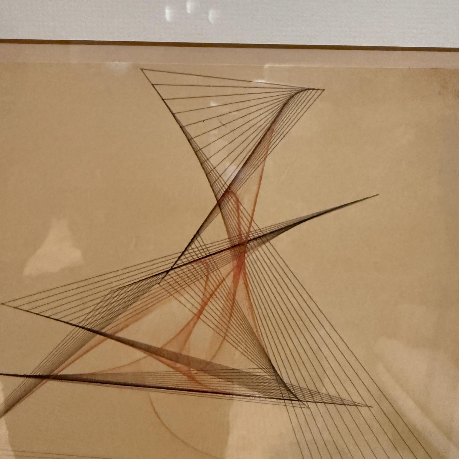 1943 Arte abstracto Tinta sobre papel Dibujo firmado Winkler siglo XX en venta