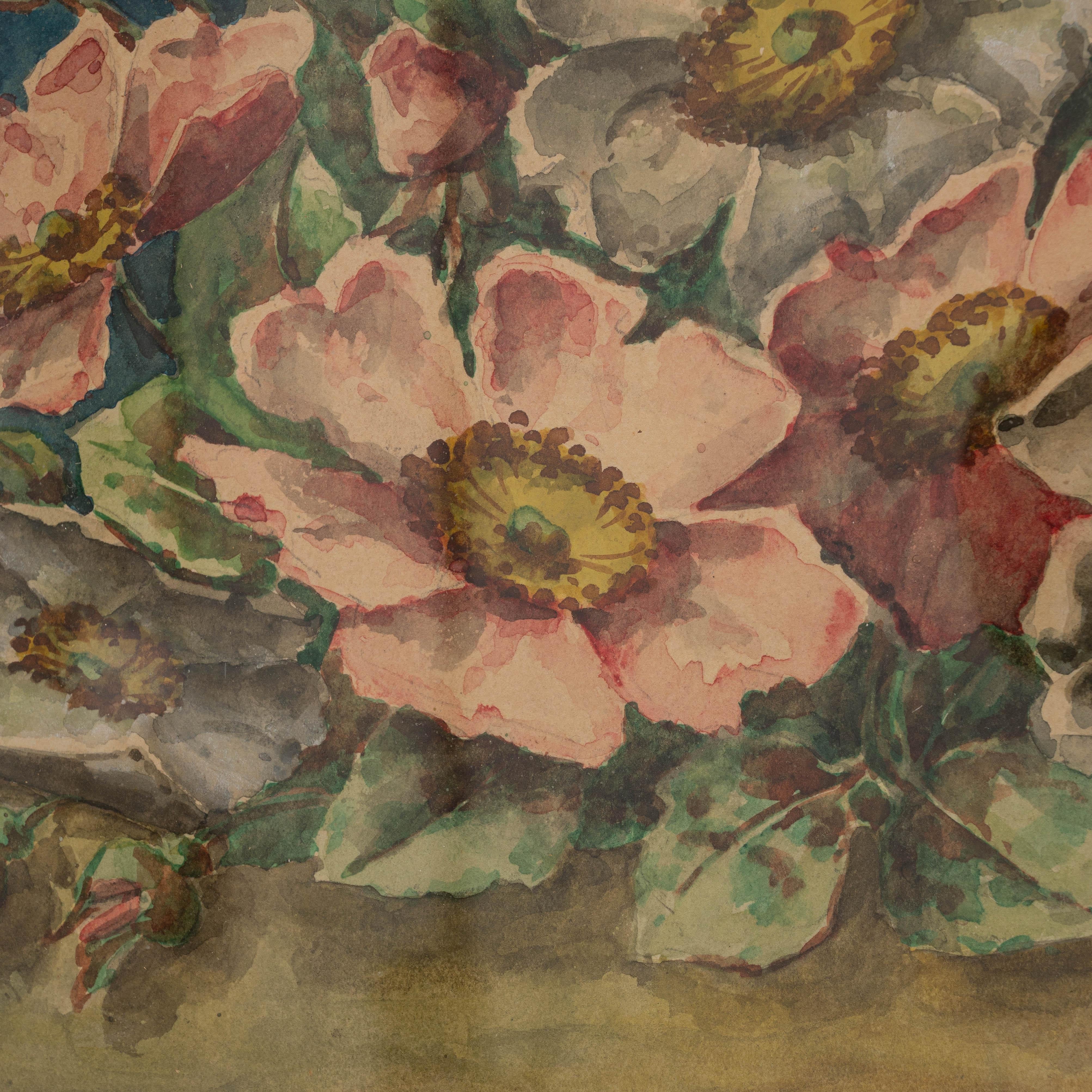 1943 Belgian Wall Art With Wooden Frame For Sale 6