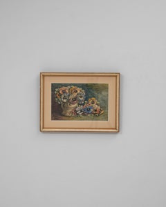 1943 Belgian Wall Art With Wooden Frame