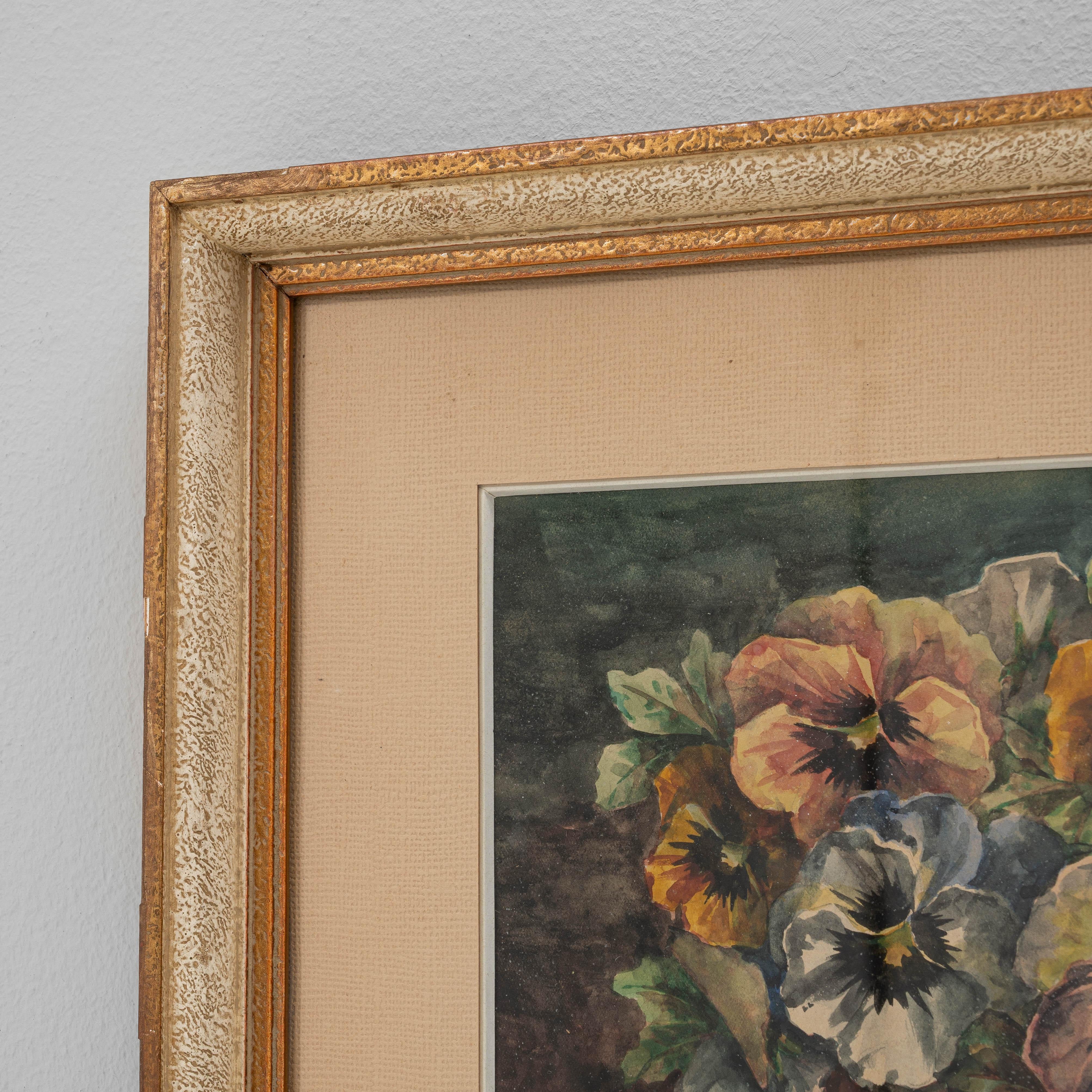 1943 Belgian Wall Art With Wooden Frame For Sale 2