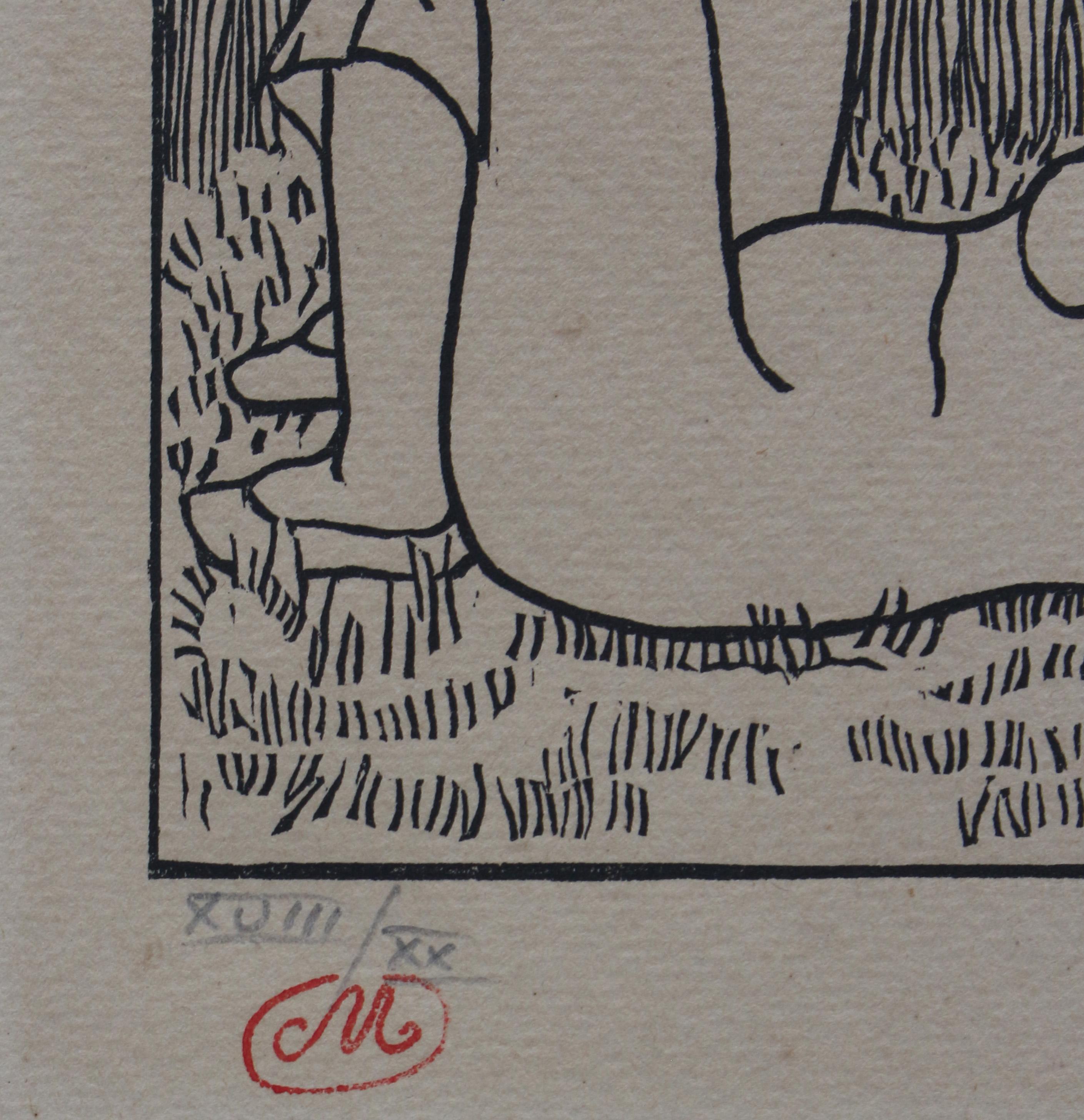1943 Kupferstich, Le Sommeil Sous les Arbes von Aristide Maillol, #XVIII von XX (Graviert) im Angebot