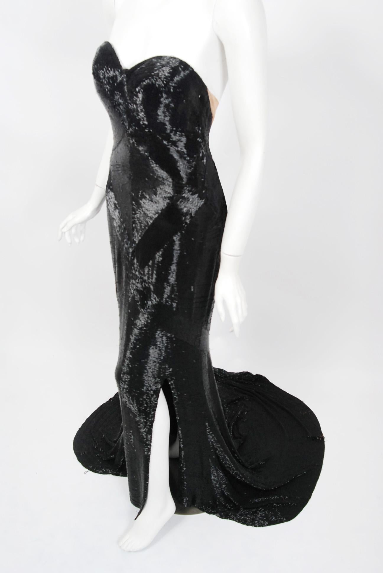 A breathtaking Gilbert Adrian designed gown for Lana Turner's performance in the 1943 MGM production of Slightly Dangerous. He created the signature looks for the great Hollywood divas such as Garbo, Shearer, Crawford, Garland, and Harlow. Adrian