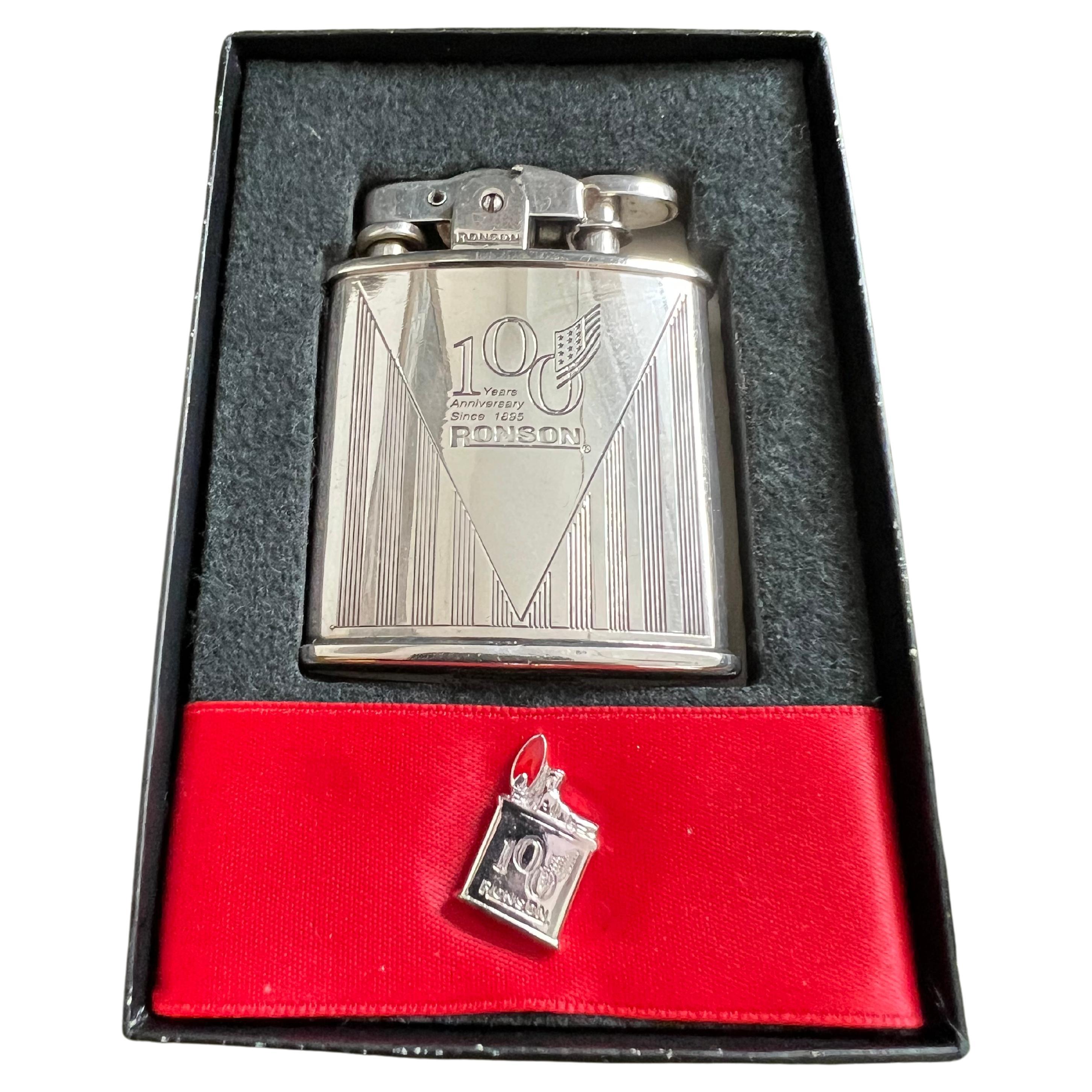 Ronson “1943” Limited Edition 100 Year Anniversary Silver Plated Vintage Lighter 
“1943” Limited Edition 100 Year Anniversary Silver Plated Ronson 
Comes in its original special 100 year box 
With logo on
This is a very limited edition in mint
