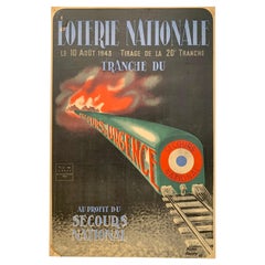 Affiche lithographique originale française Loterie Nationale de 1943